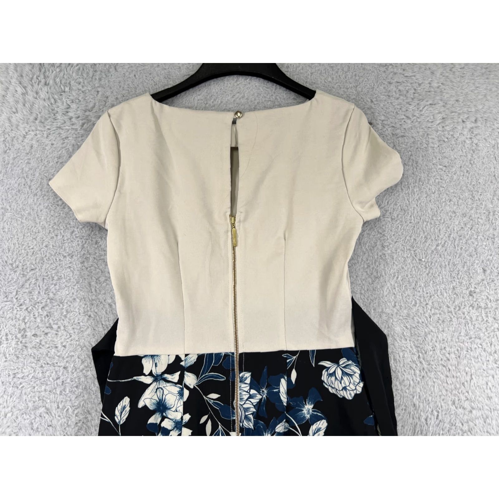 CLOSED Closet Dress Womens 6 Blue Floral Back Zip Belted Made London Ladies Size M / US 6-8 / IT 42-44 - 7 Thumbnail