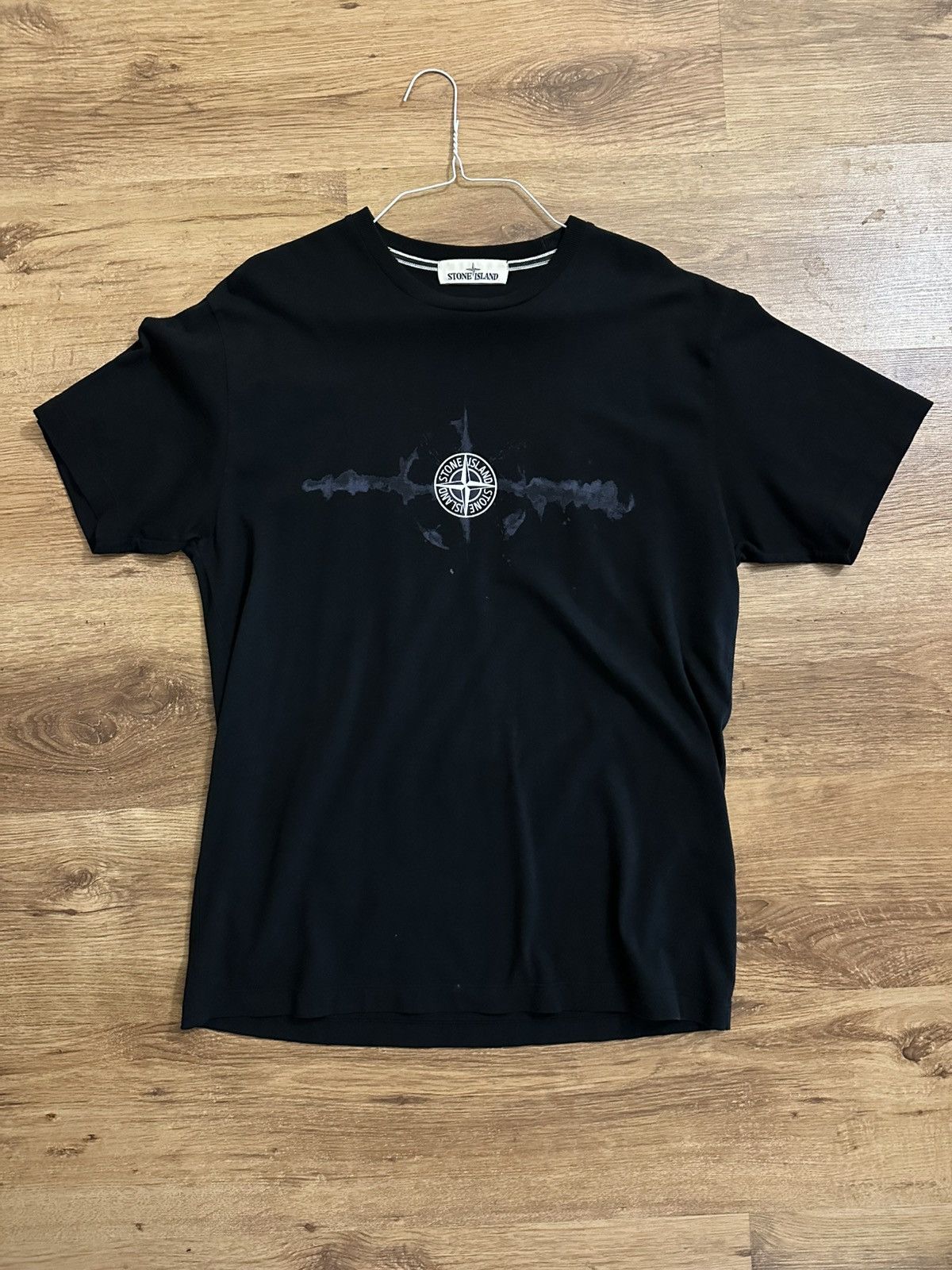 STONE ISLAND LOGO T SHIRT BLACK