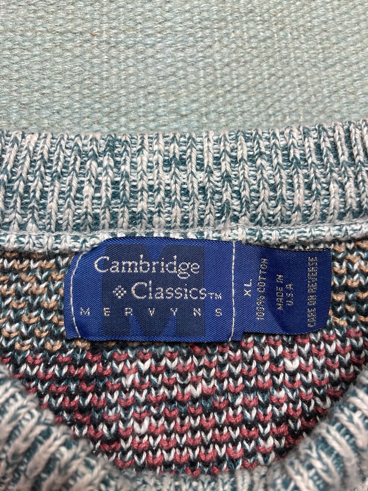Vintage Vintage 90s knit sweater cotton thick abstract geometric XL Size US XL / EU 56 / 4 - 3 Thumbnail