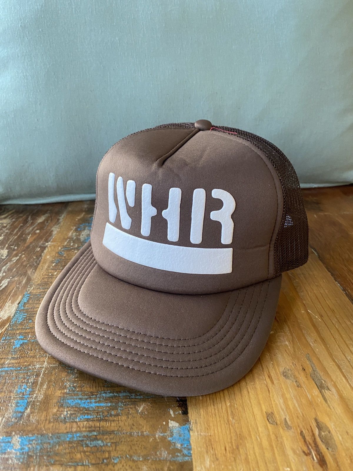 image of Western Hydrodynamic Research Oversized Logo Trucker in Brown, Men's
