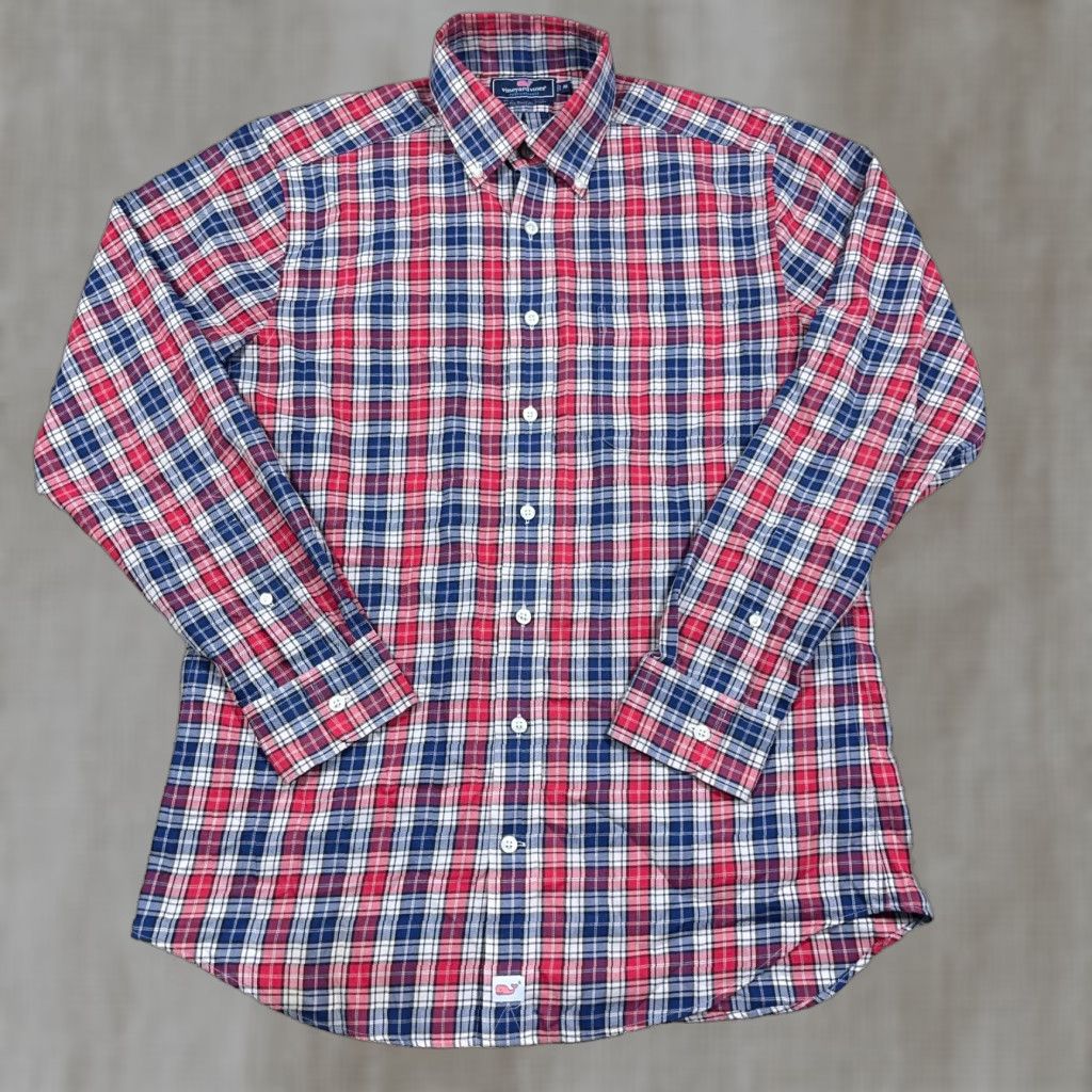 Vineyard Vines Vineyard Vines Murray Shirt Men M Red Blue Slim Fit Button-Up Plaid Long Sleeve Modern Preppy Size US M / EU 48-50 / 2 - 1 Thumbnail