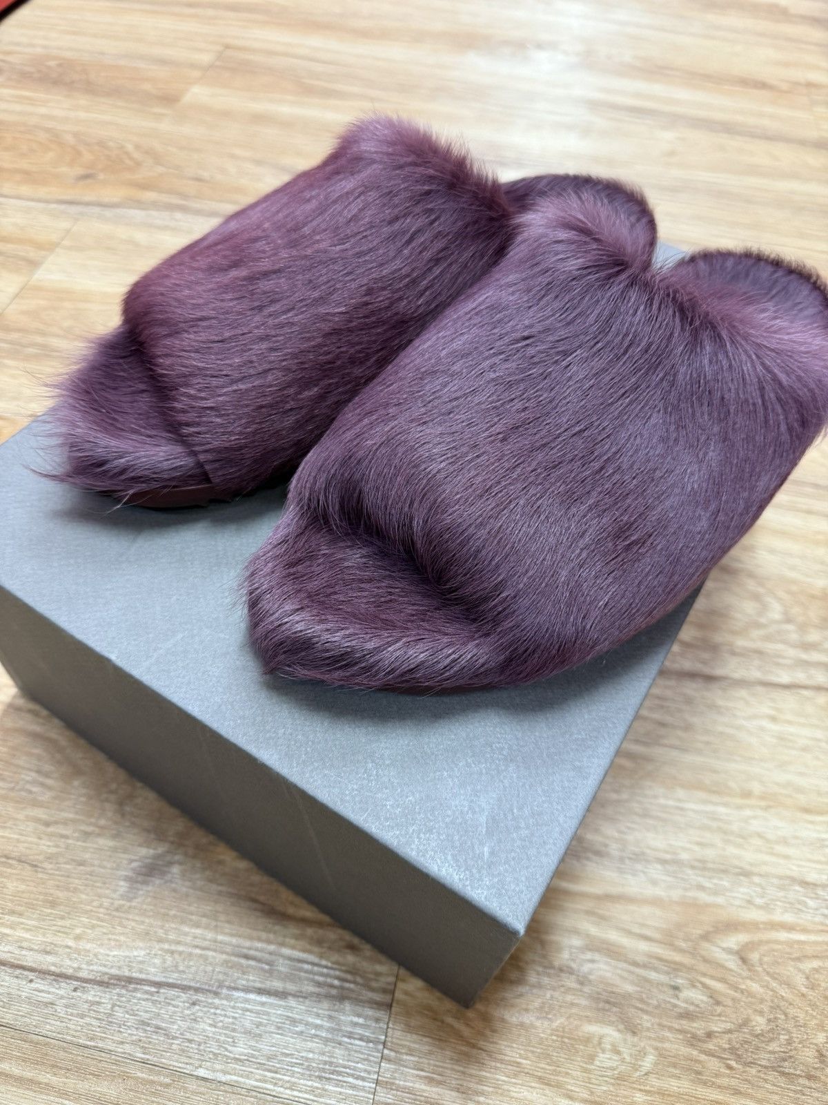 Rick Owens Rick Owens Amethyst Pony Hair Granolas Slides Size US 9.5 / EU 42-43 - 1 Thumbnail