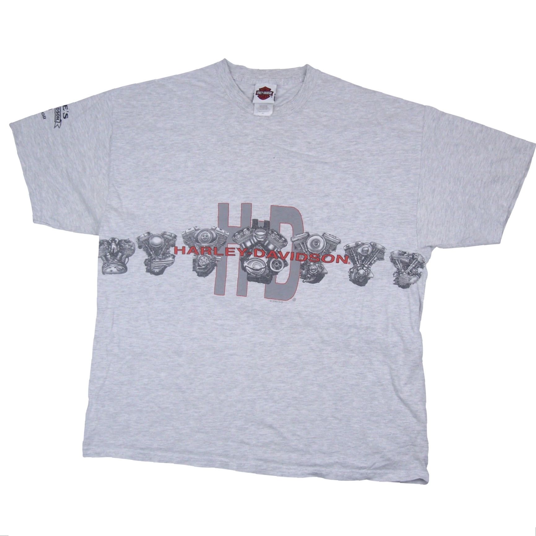 Harley Davidson VINTAGE Harley-Davidson Mens XL T-Shirt Gray Allover Print V-twin Graphic Shirt Size US XL / EU 56 / 4 - 2 Thumbnail