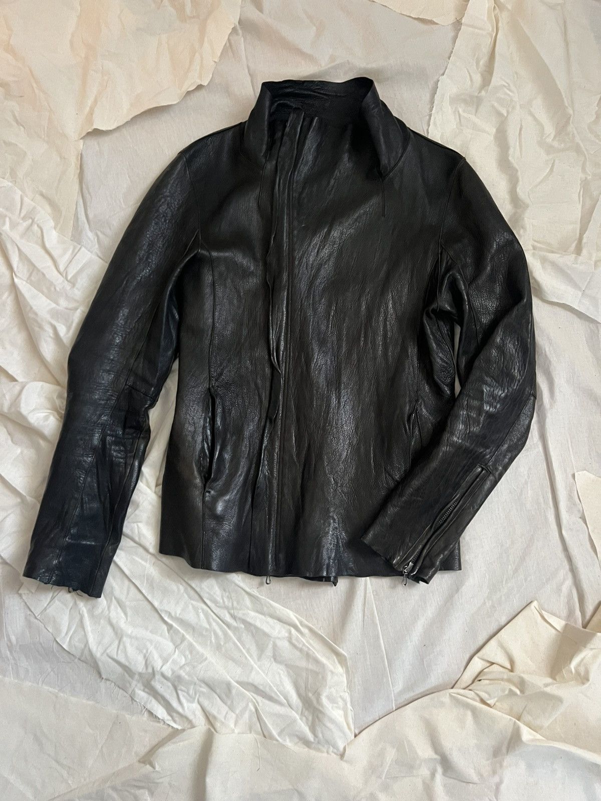 Shellac Shellac asymmetrical leather jacket | Grailed