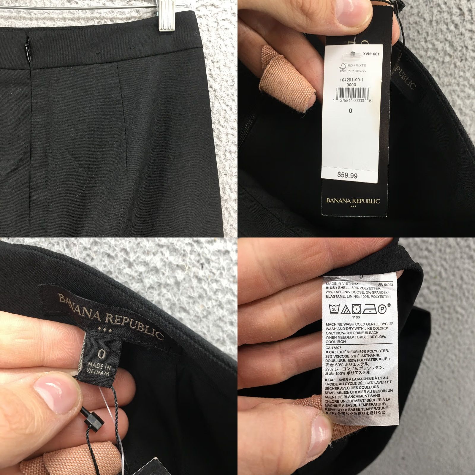 Banana Republic Banana Republic Straight & Pencil Skirt Womens 0 Black Zip NEW Skirt Womens 0 Black Zip NEW Vintage: No Size 25" / US 0 / IT 36 - 8 Thumbnail