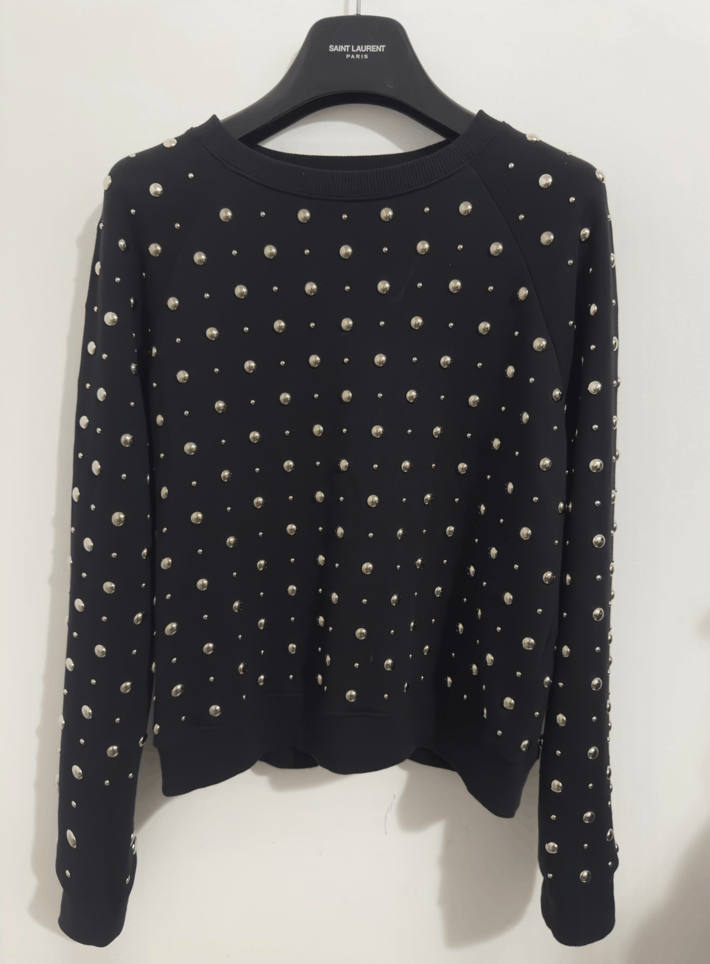 Saint Laurent Paris Saint Laurent Black Studded Sweatshirt Size US L / EU 52-54 / 3 - 1 Thumbnail