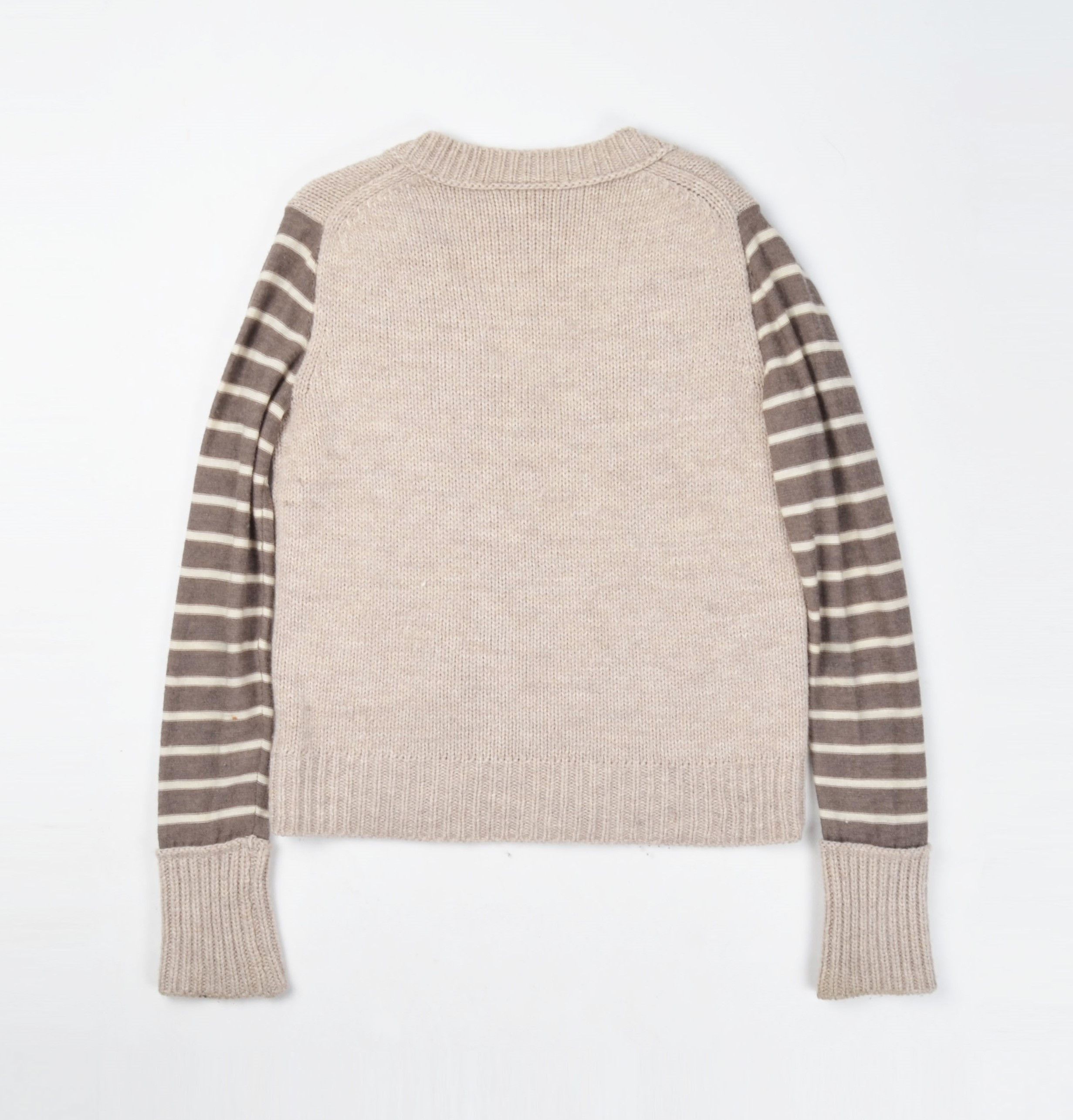 Designer × Tory Burch Tory Burch Striped Sleeves Wool Alpaca Blend B-Neck Sweater Size S / US 4 / IT 40 - 12 Thumbnail