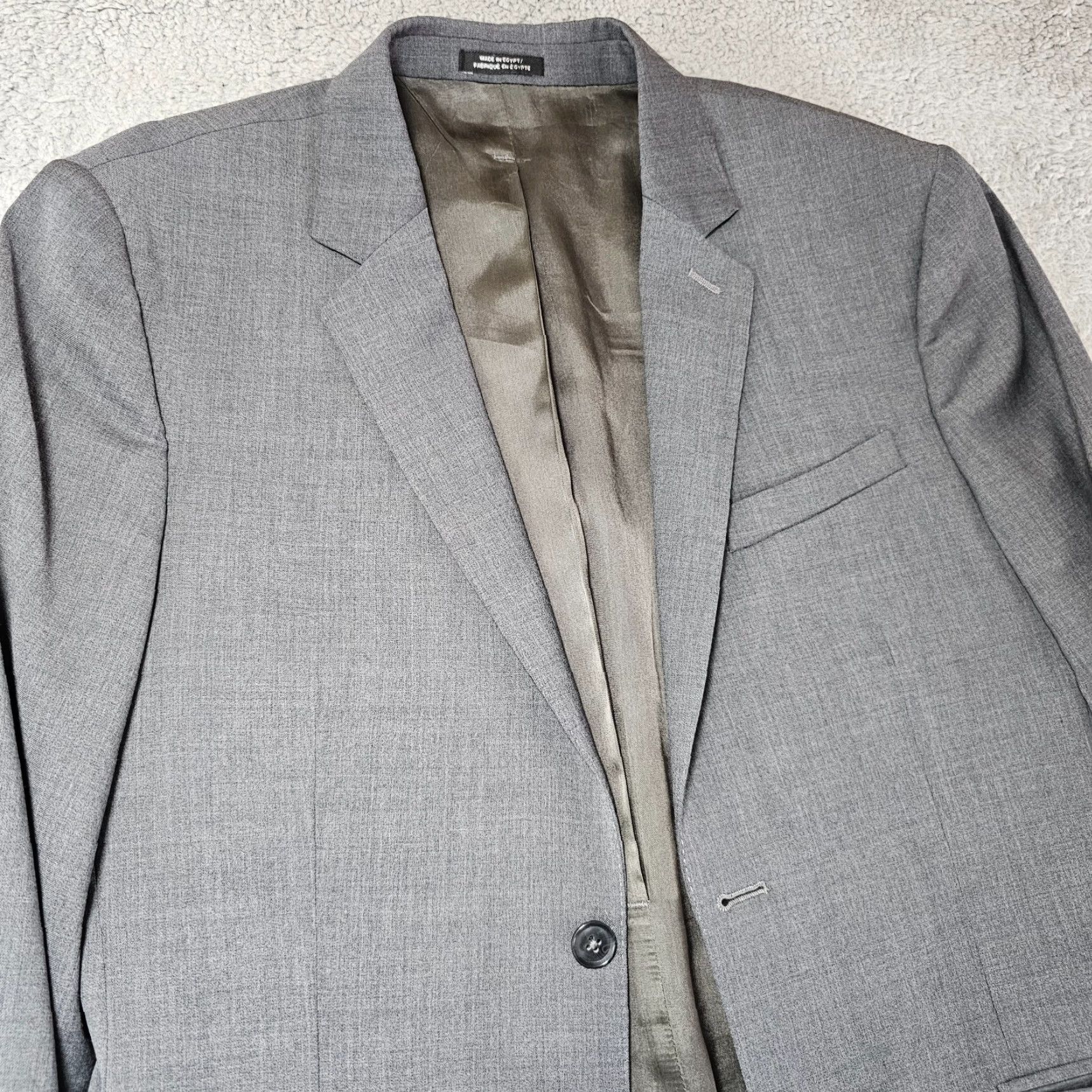 Express Express Blazer Mens 38R Grey Performance 2 Button Double Vent Sport Coat Jacket Size 38R - 3 Thumbnail