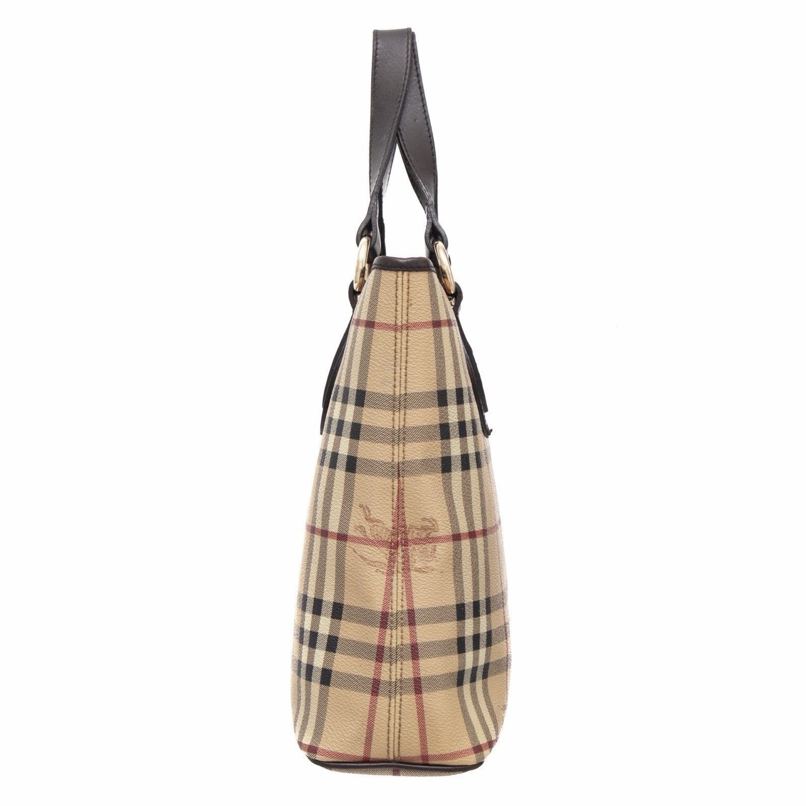 Burberry Burberry Leather Trimmed Haymarket Nova Check Tote Bag Size ONE SIZE - 5 Thumbnail
