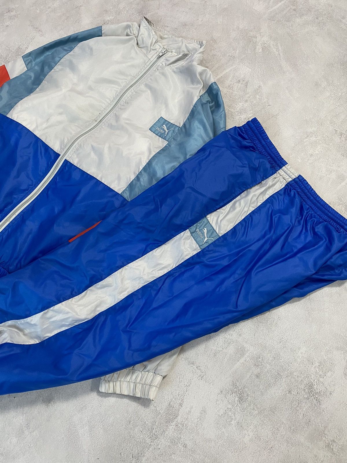 Puma × Vintage 💙 Vintage 90s track suit Puma Jacket + Pants oversized Size US 36 / EU 52 - 2 Thumbnail