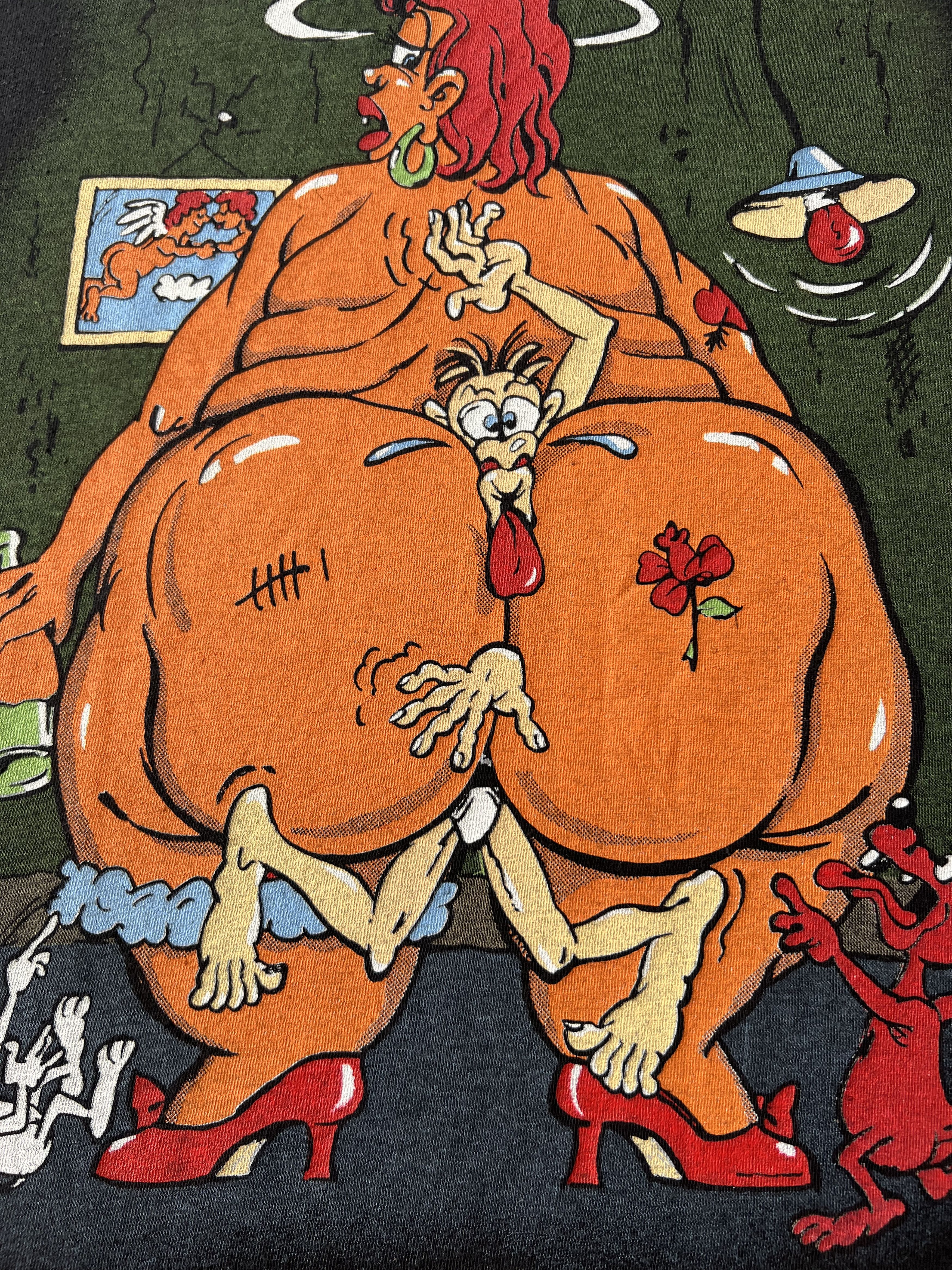 Vintage Vintage 90s Fat Women Weak Man Funny Humor T-shirt Size US XL / EU 56 / 4 - 4 Thumbnail