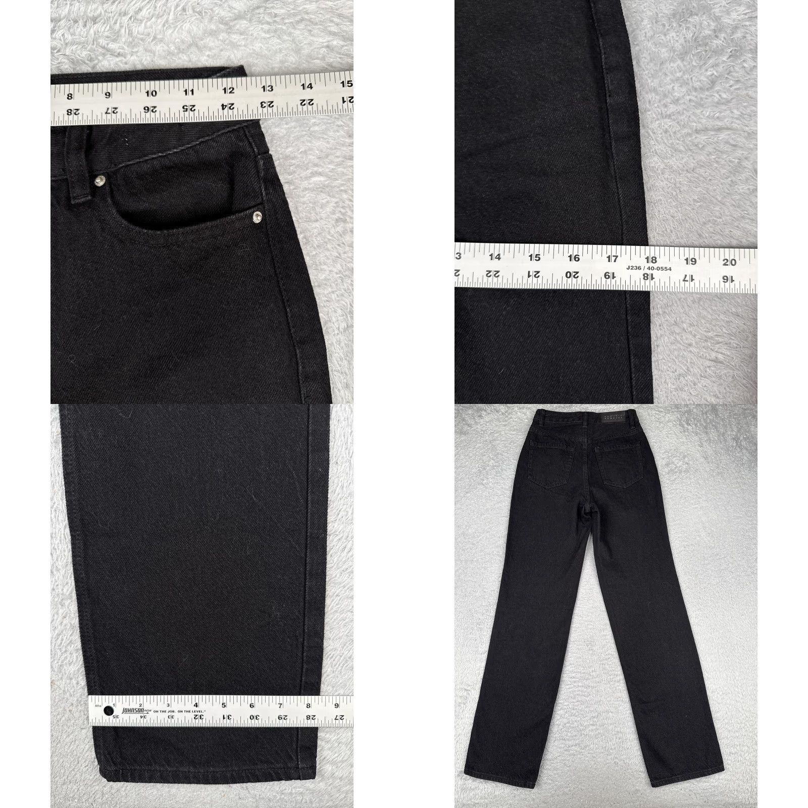 Pacsun PacSun Jeans Womens High Rise Straight Distressed Black 24x33 Zip Knee Slits 5-Pocket Denim Size 42" / US 20 - 9 Thumbnail