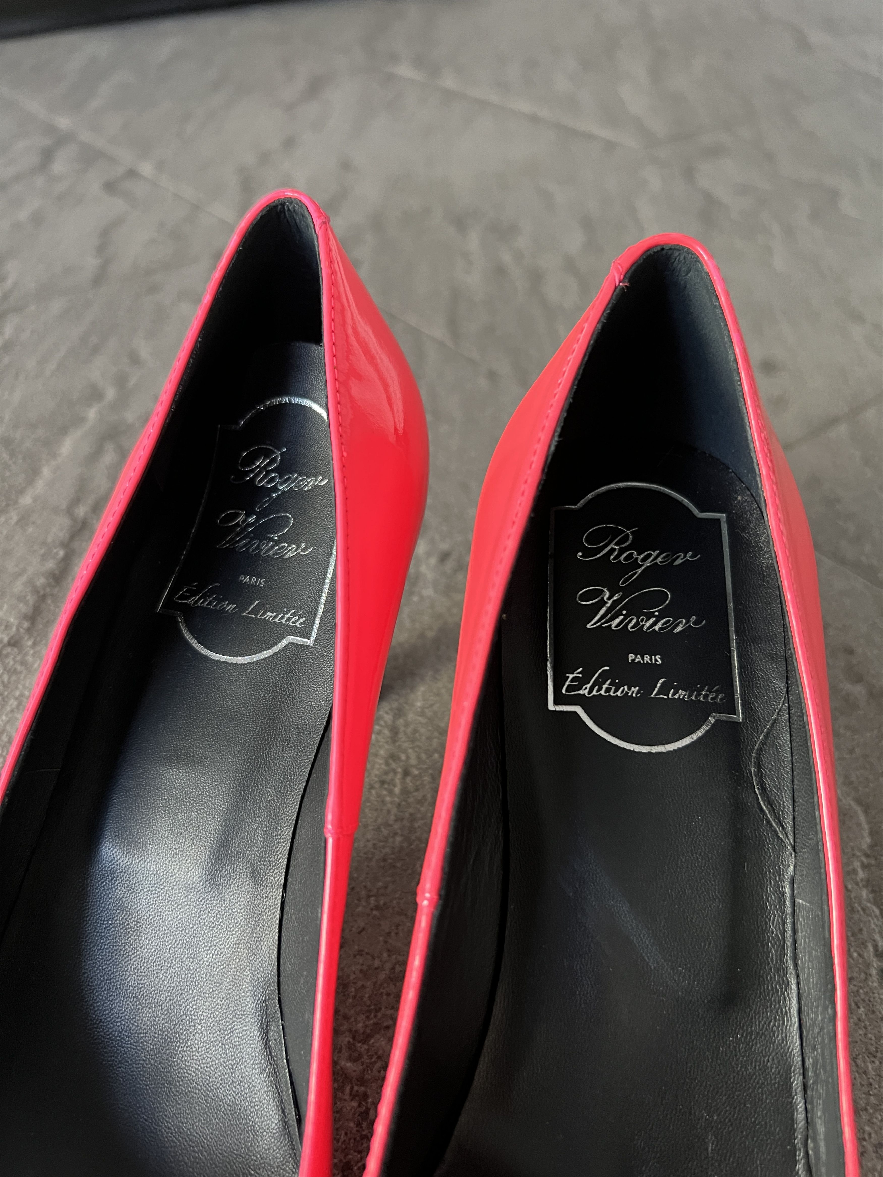 Roger Vivier Roger Vivier Belle Vivier Pink Patent Heels 37.5 Size US 7.5 / IT 37.5 - 9 Thumbnail