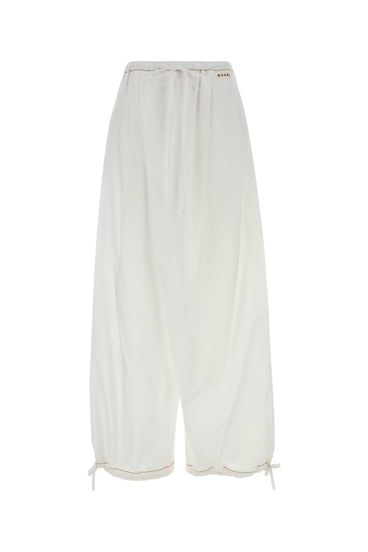 Marni White Poplin Wide-Leg Size 28" / US 6 / IT 42 - 1 Thumbnail