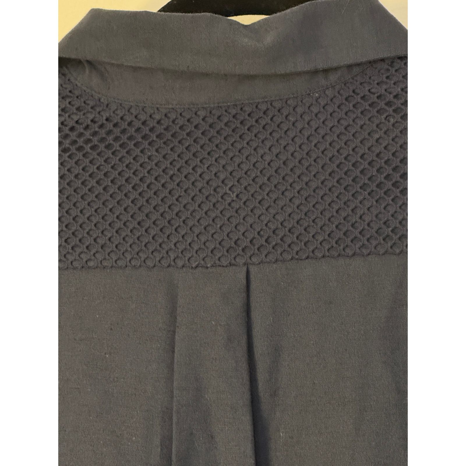 La Perla La Perla Men's Navy Blue Linen Shirt with Mesh Details Size US M / EU 48-50 / 2 - 3 Thumbnail