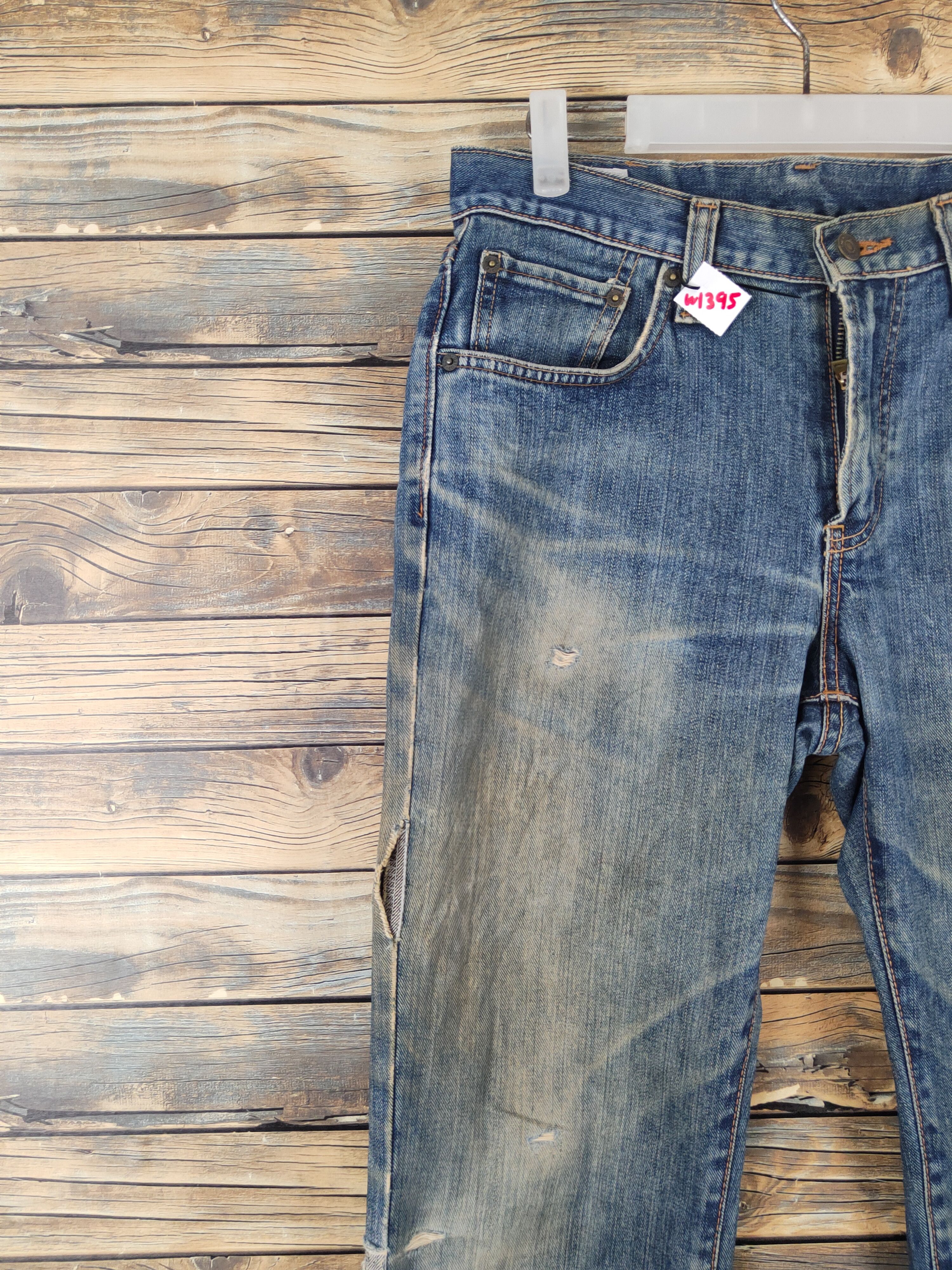 Edwin Edwin Blue Distressed Ripped denim Jeans #W1395 Size US 31 - 4 Thumbnail
