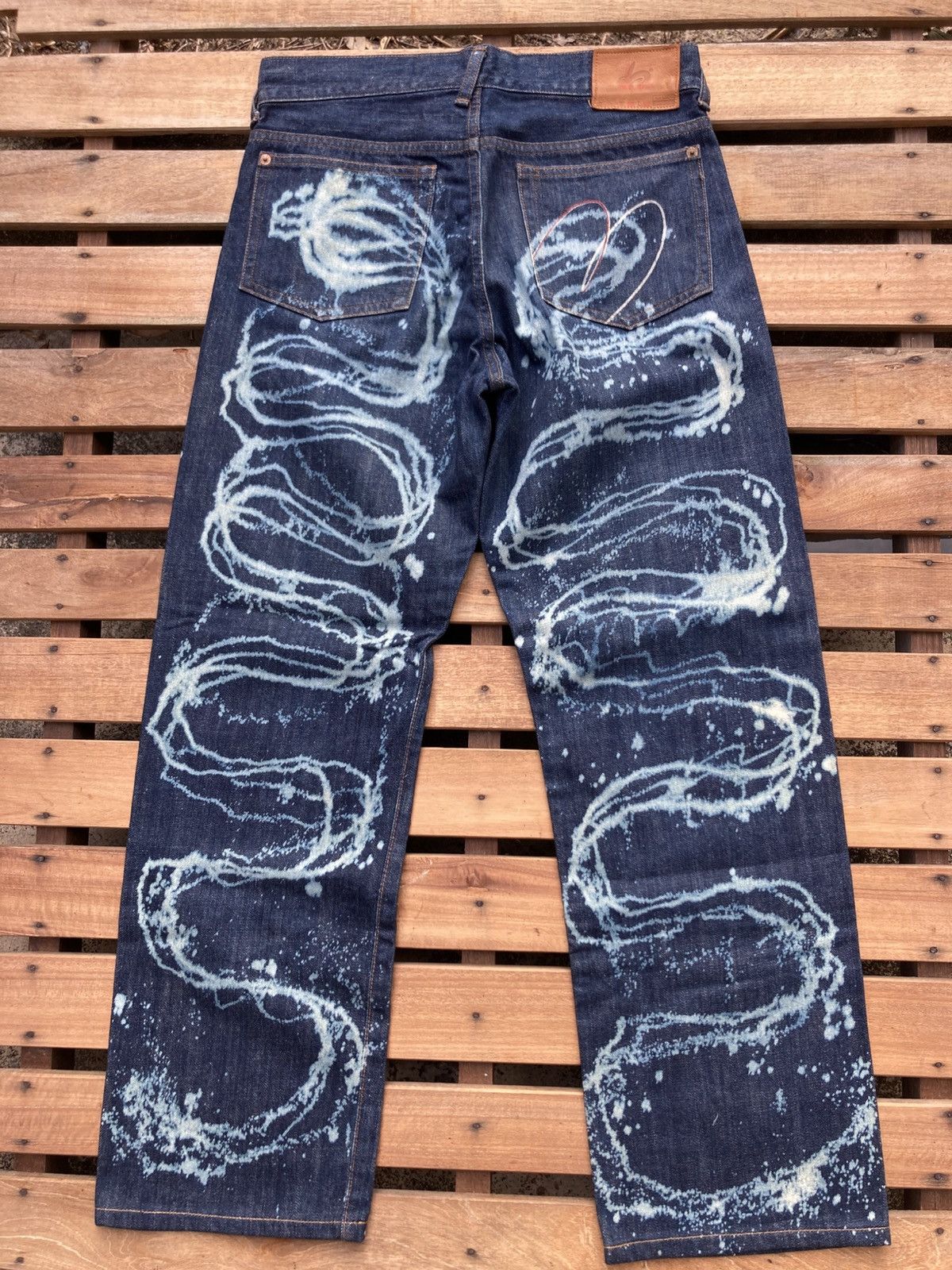 Paul Smith Archive Red Ear by Paul Smith Art Bleached Selvedge Jeans Size US 30 / EU 46 - 3 Thumbnail