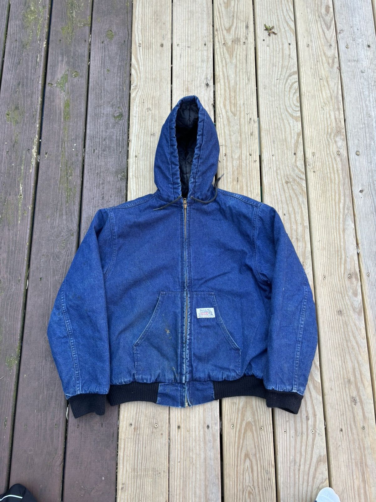 image of Baggy Denim Carters Carhartt Style Work Jacket in Blue, Men's (Size Small)