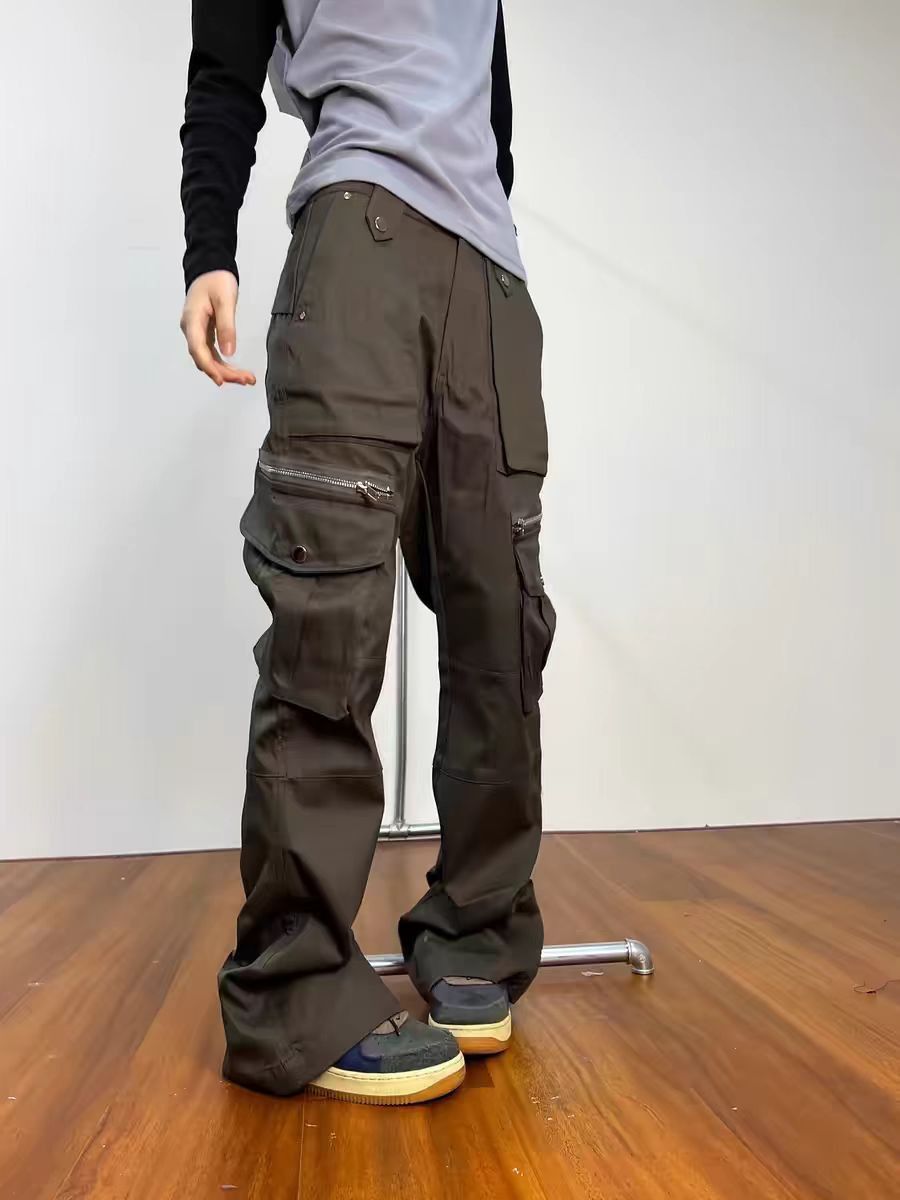 Japanese Brand × Vintage Street Y2K Zip Pocket Work Micro Flare Casual Pants Size US 32 / EU 48 - 4 Thumbnail