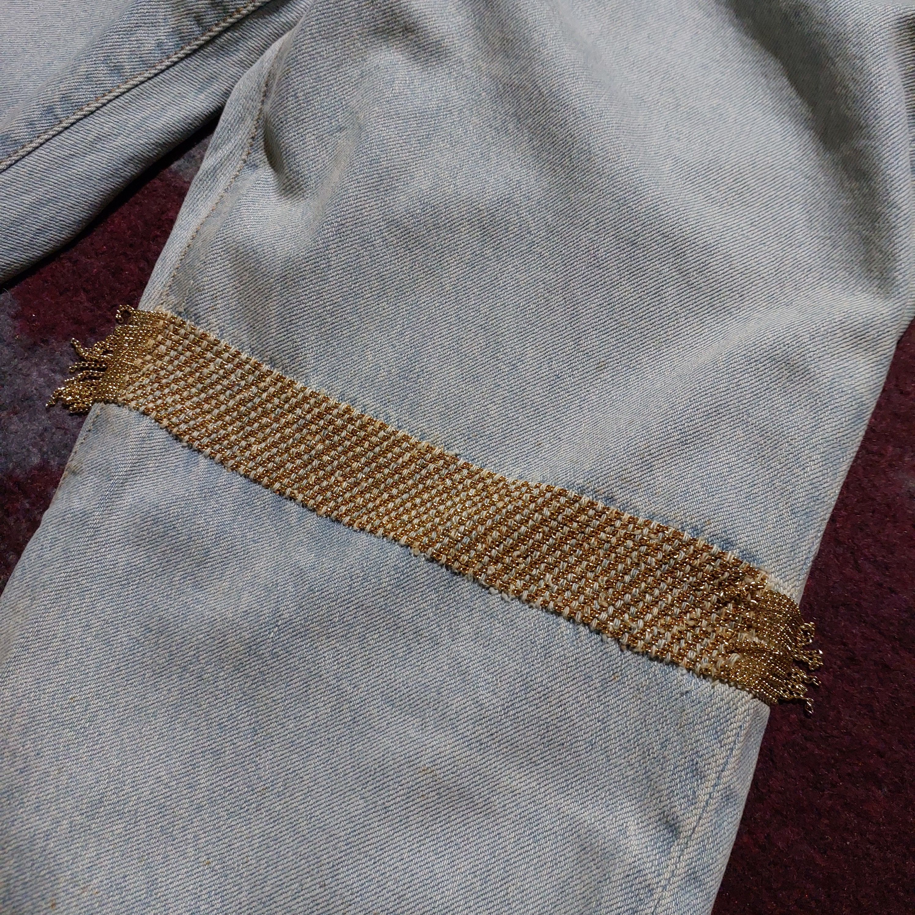 Tete Homme 20AW Kiminori morishita and yellow chain blue denim Size US 30 / EU 46 - 5 Thumbnail
