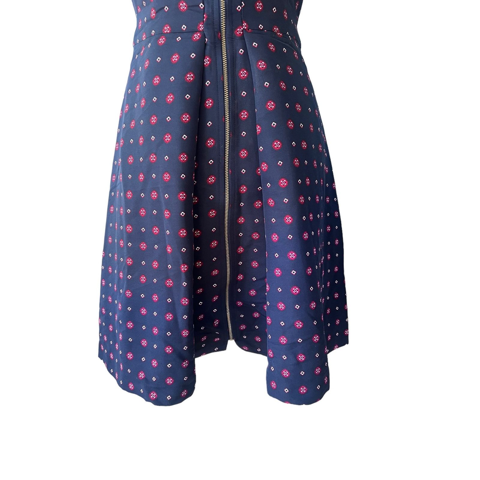 Tommy Hilfiger Tommy Hilfiger A-line Dress Navy Gold Front Zipper Size 0 Size XS / US 0-2 / IT 36-38 - 4 Thumbnail