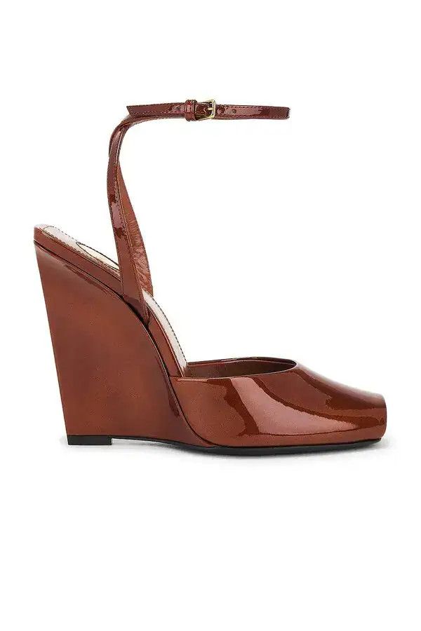 Saint Laurent Paris la scandale wedges in patent leather bronze Size US 5 / IT 35 - 1 Thumbnail