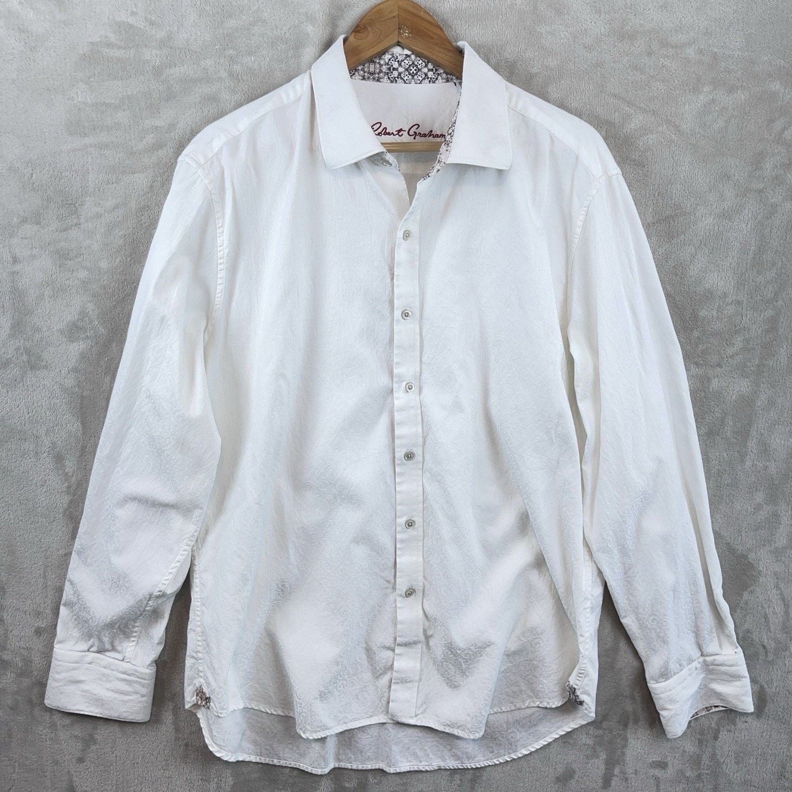 Robert Graham Robert Graham The Mark 2XL White Paisley Jacquard Shirt Size US XXL / EU 58 / 5 - 2 Thumbnail