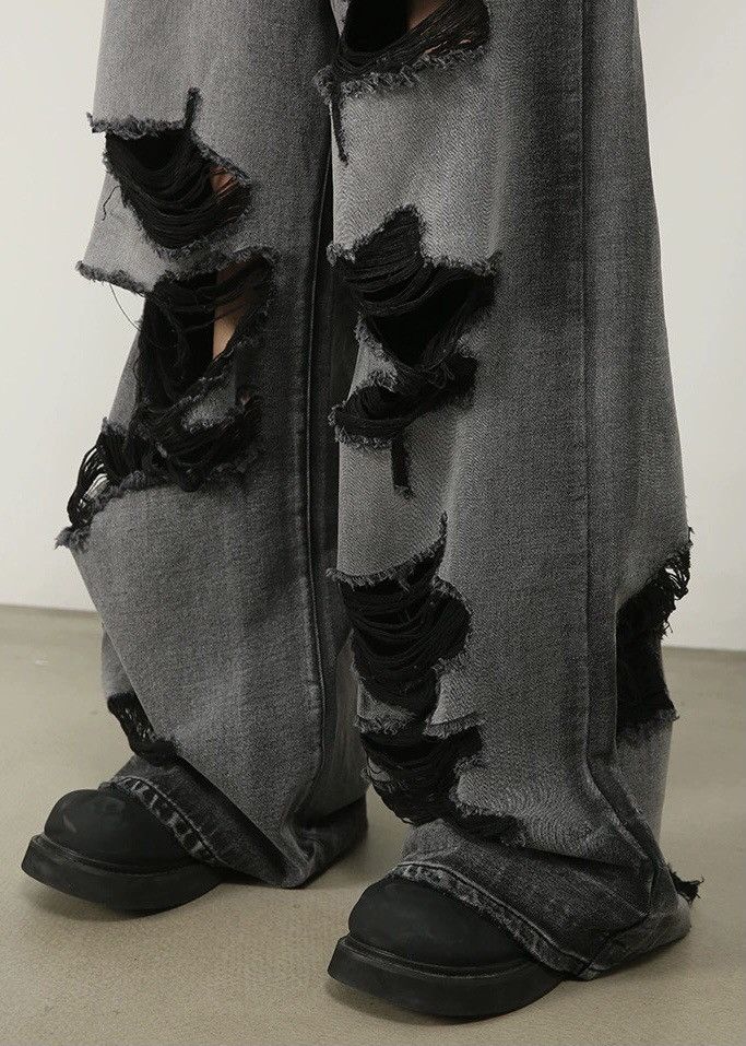 Japanese Brand × Vintage Utility grunge distressed ripped mopping jeans Size US 30 / EU 46 - 7 Thumbnail