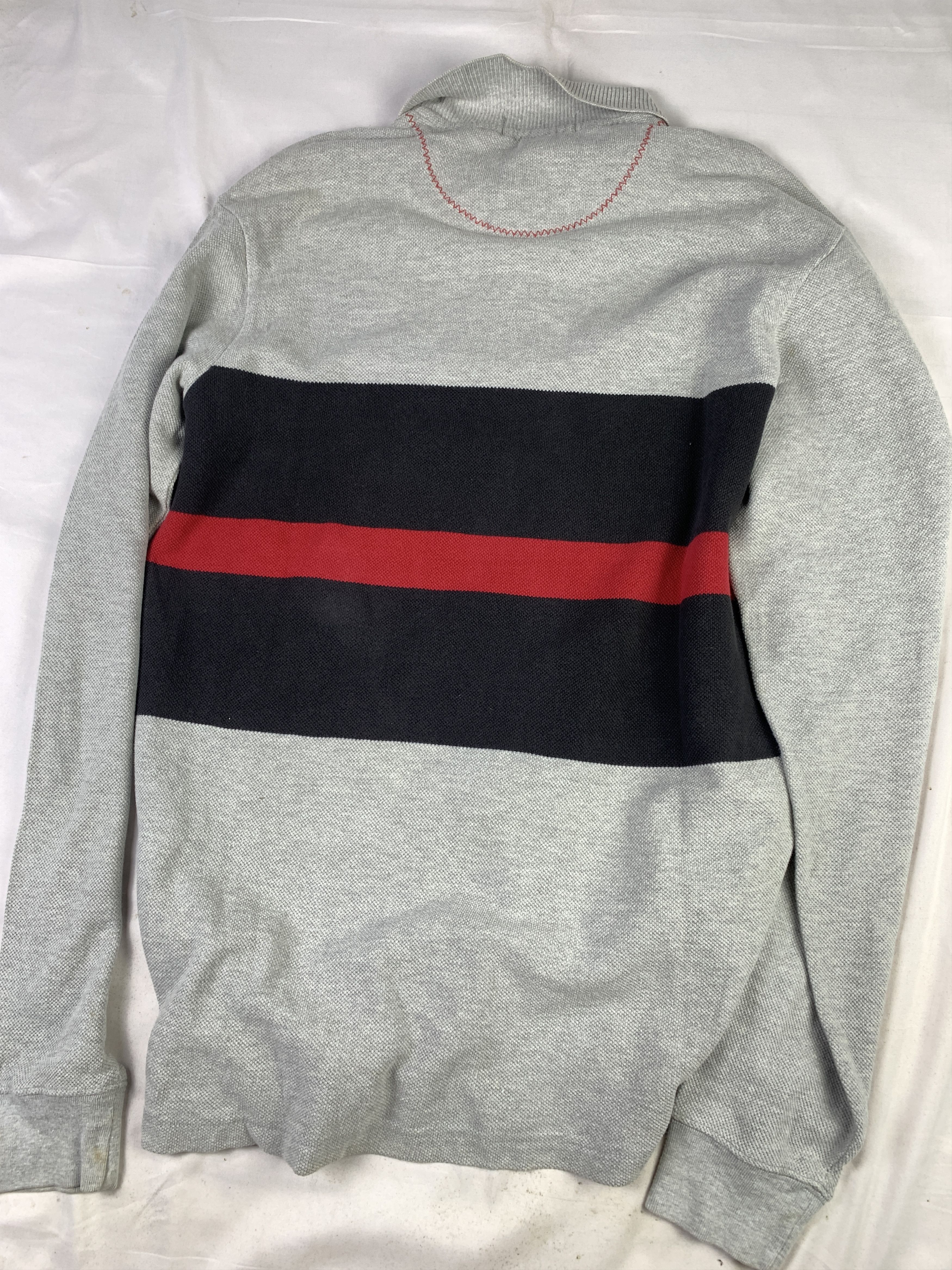 Polo Ralph Lauren 2000s Polo Sport Gray Stripes Zip Polo (Fit L) Size US M / EU 48-50 / 2 - 9 Thumbnail