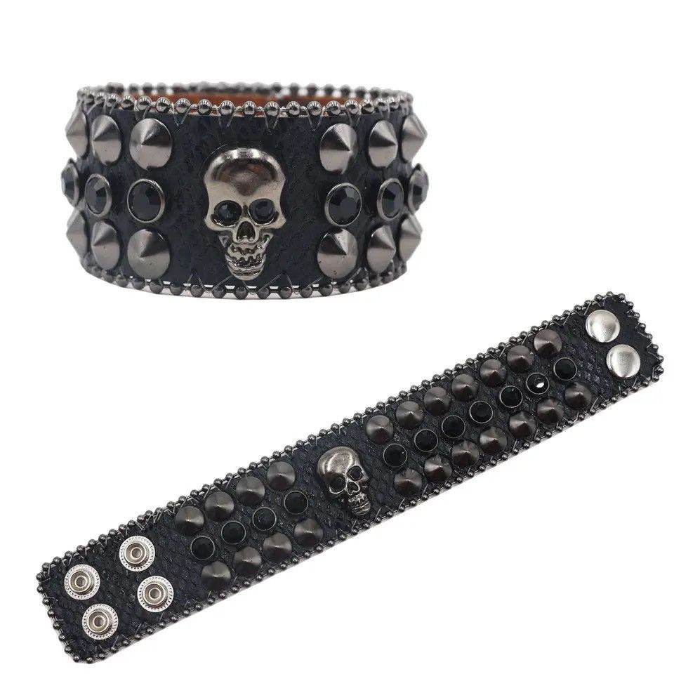 Jewelry Goth Dark Rivet Rhinestone Bracelet Size ONE SIZE - 1 Thumbnail