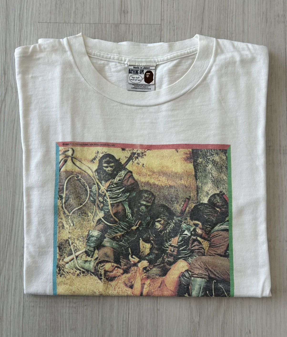 VERY RARE OG 1996 A BATHING APE X PLANET OF THE APES MANHUNT