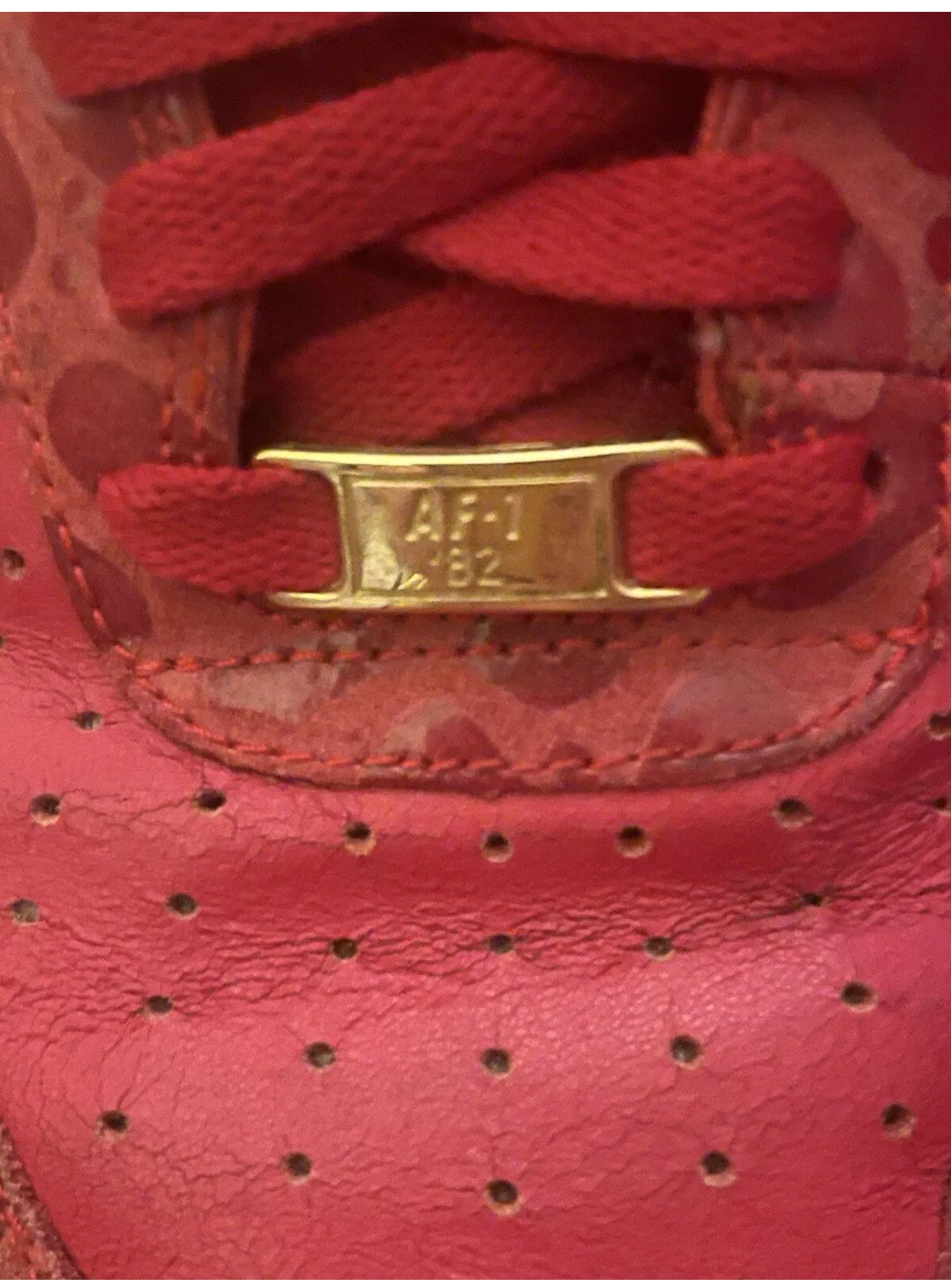 Nike NIKE AIR FORCE 1 '82 (2009) LEOPARD PRINT RED/GOLD Size US 9 / IT 39 - 4 Thumbnail