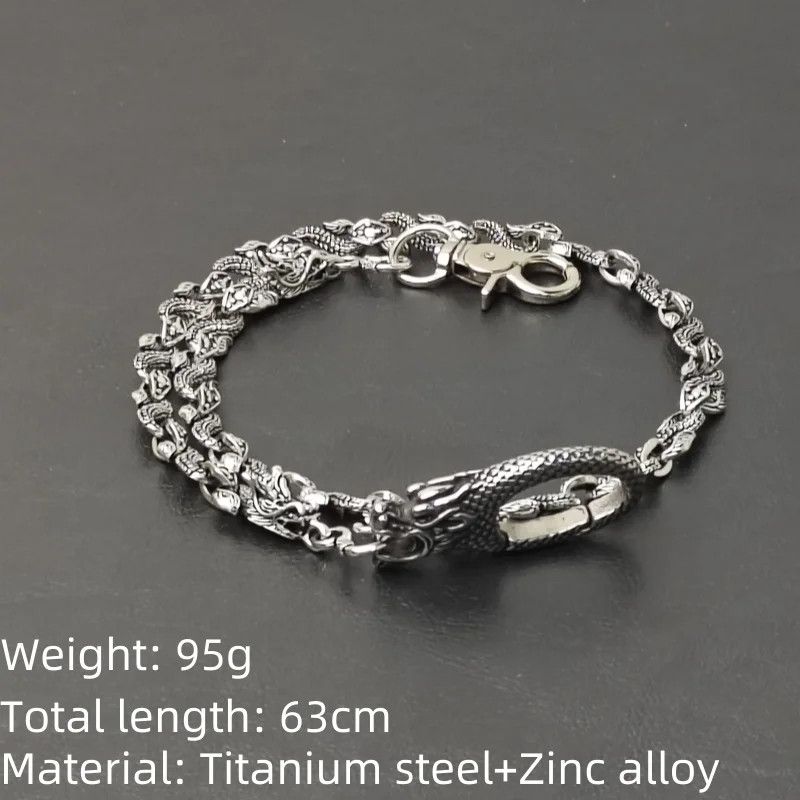 Jewelry Dragon Head Punk Pants Chain Silver Size ONE SIZE - 6 Thumbnail