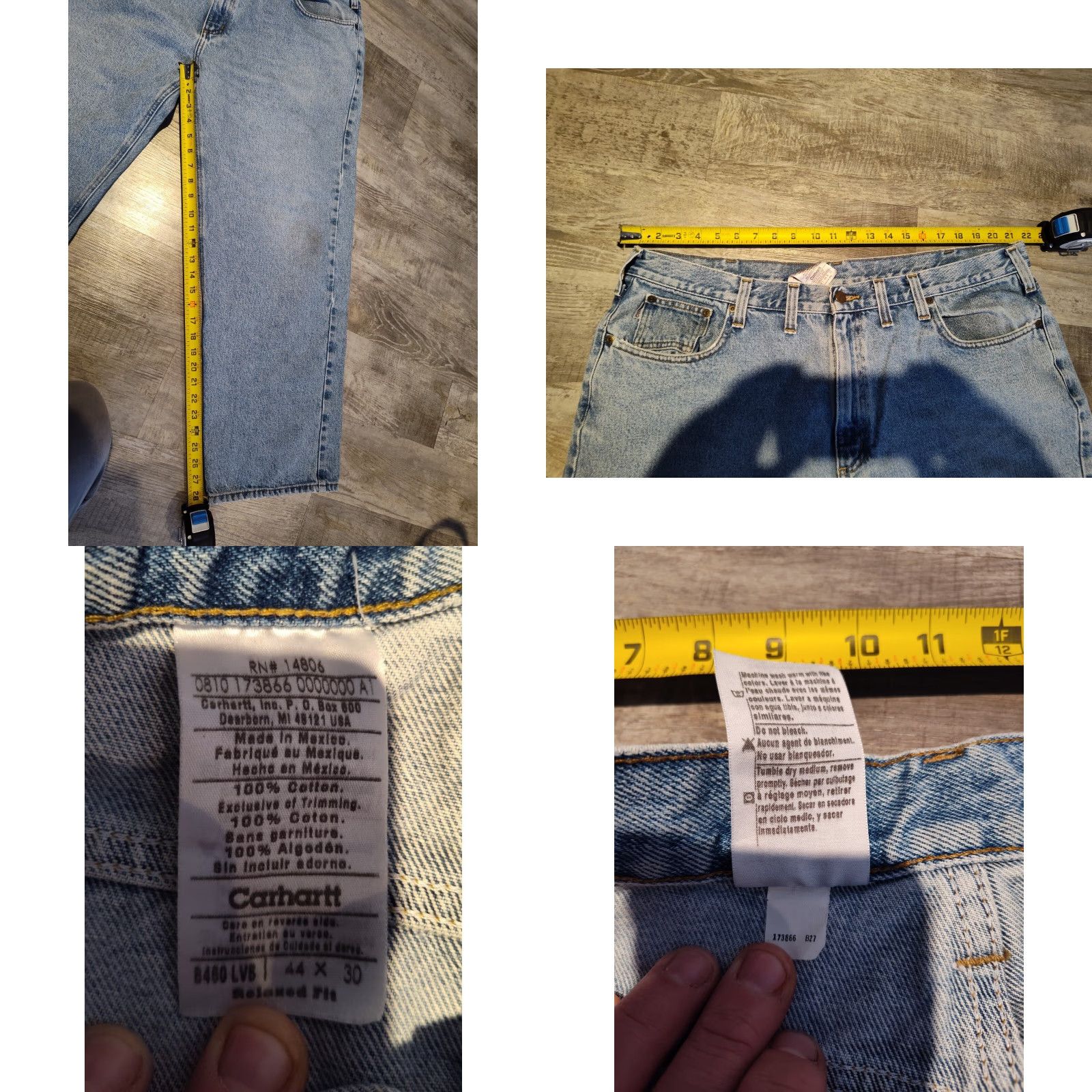 Carhartt VINTAGE Carhartt Jeans Blue Relaxed Fit Light Wash 44x30 Outdoor Mens Size US 44 / EU 60 - 8 Thumbnail
