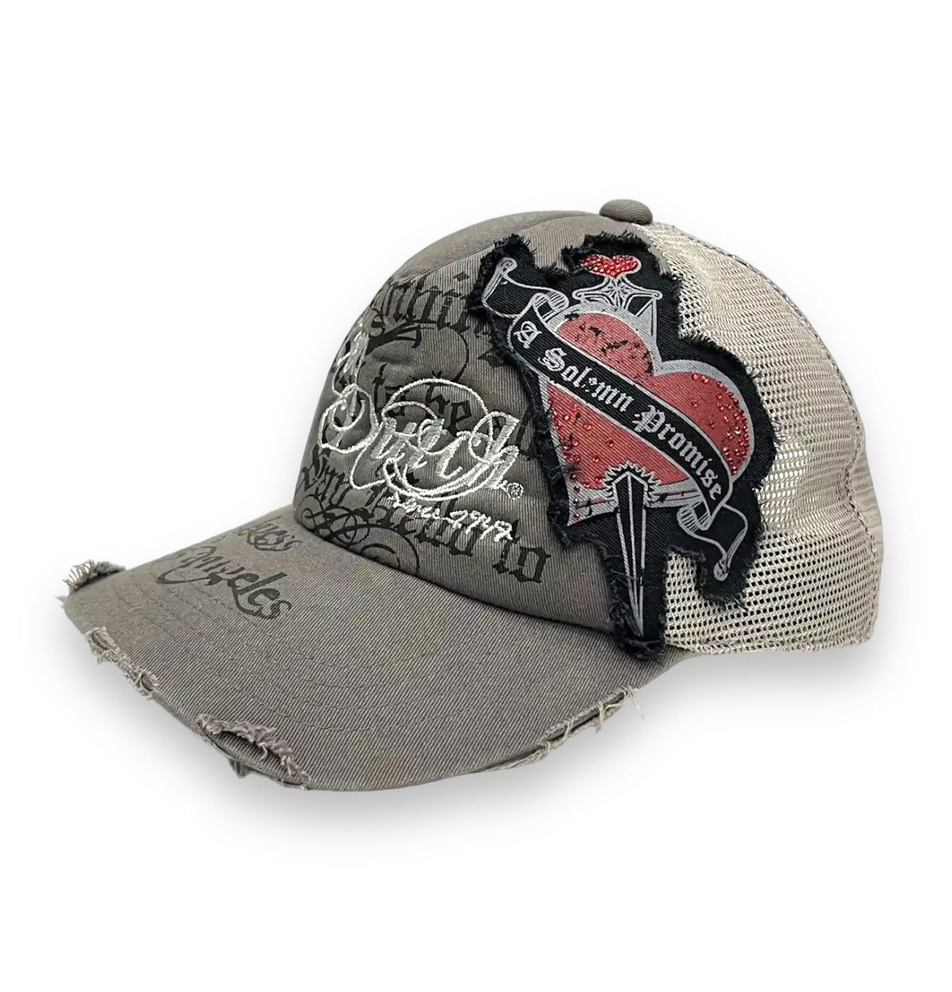 Von Dutch SICK 90’s VON DUTCH A SOLEMN PROMISE Heart Trucker Hat Size ONE SIZE - 3 Thumbnail