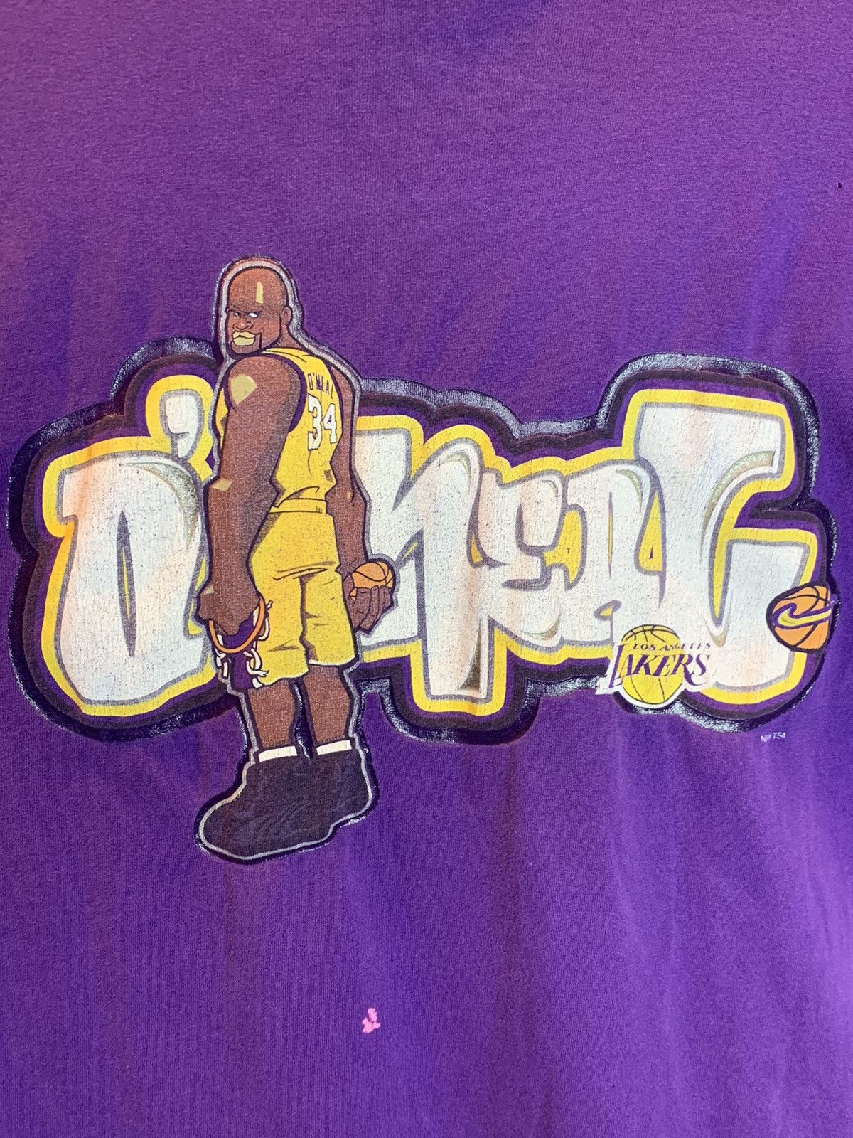Nike *RARE* Vintage Shaq Nike Shaquille O’Neal LA Lakers T-Shirt Size US L / EU 52-54 / 3 - 4 Thumbnail