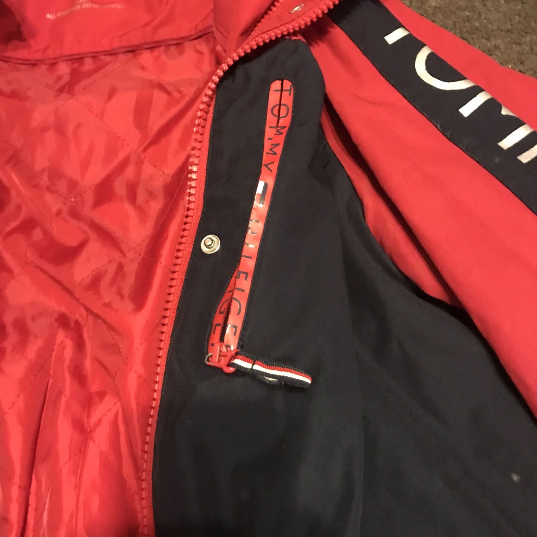 Tommy Hilfiger Tommy Hilfiger 3-in-1 Jacket Women M All Weather System Coat Navy Red Solid Zip Snap Size M / US 6-8 / IT 42-44 - 4 Thumbnail