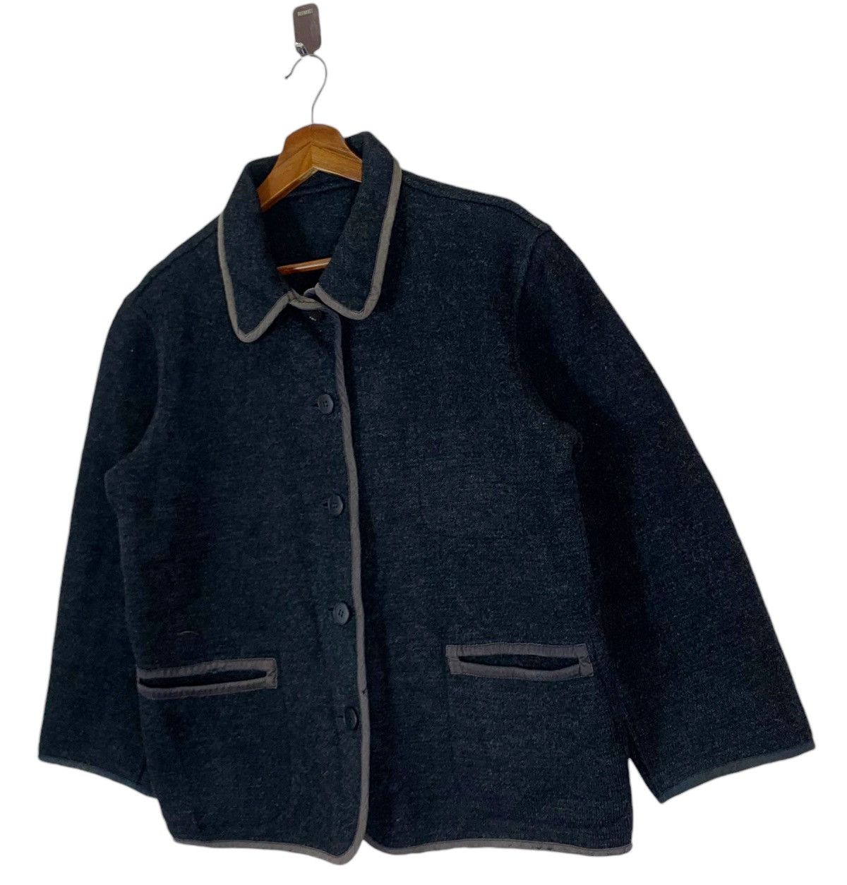 agnes b. VINTAGE AGNES B FRENCH DESIGNER WOOL BUTTON JACKET Size US M / EU 48-50 / 2 - 2 Thumbnail