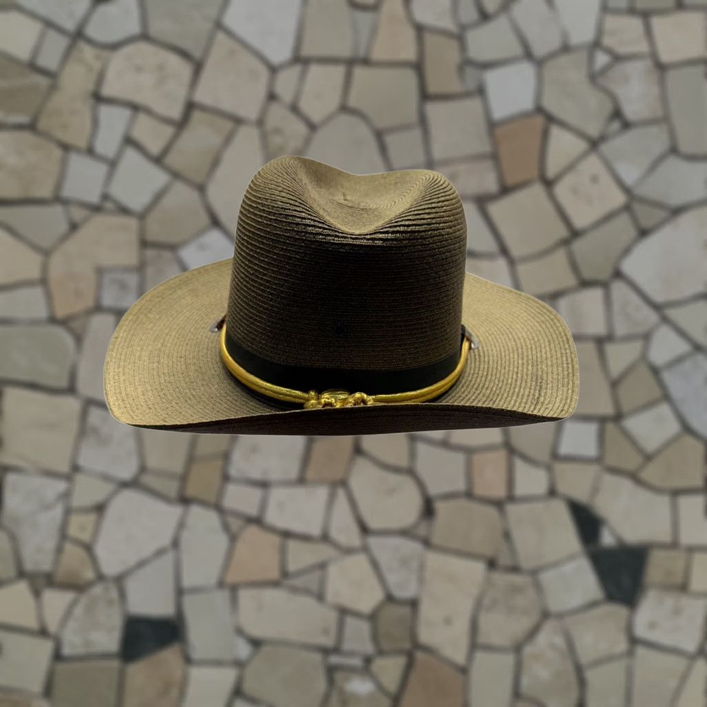 Stetson Stetson Campaign Hat Straw Olive Green With Chin Strap & Gold Acorn Cord 22 Women Mens Size ONE SIZE - 1 Thumbnail