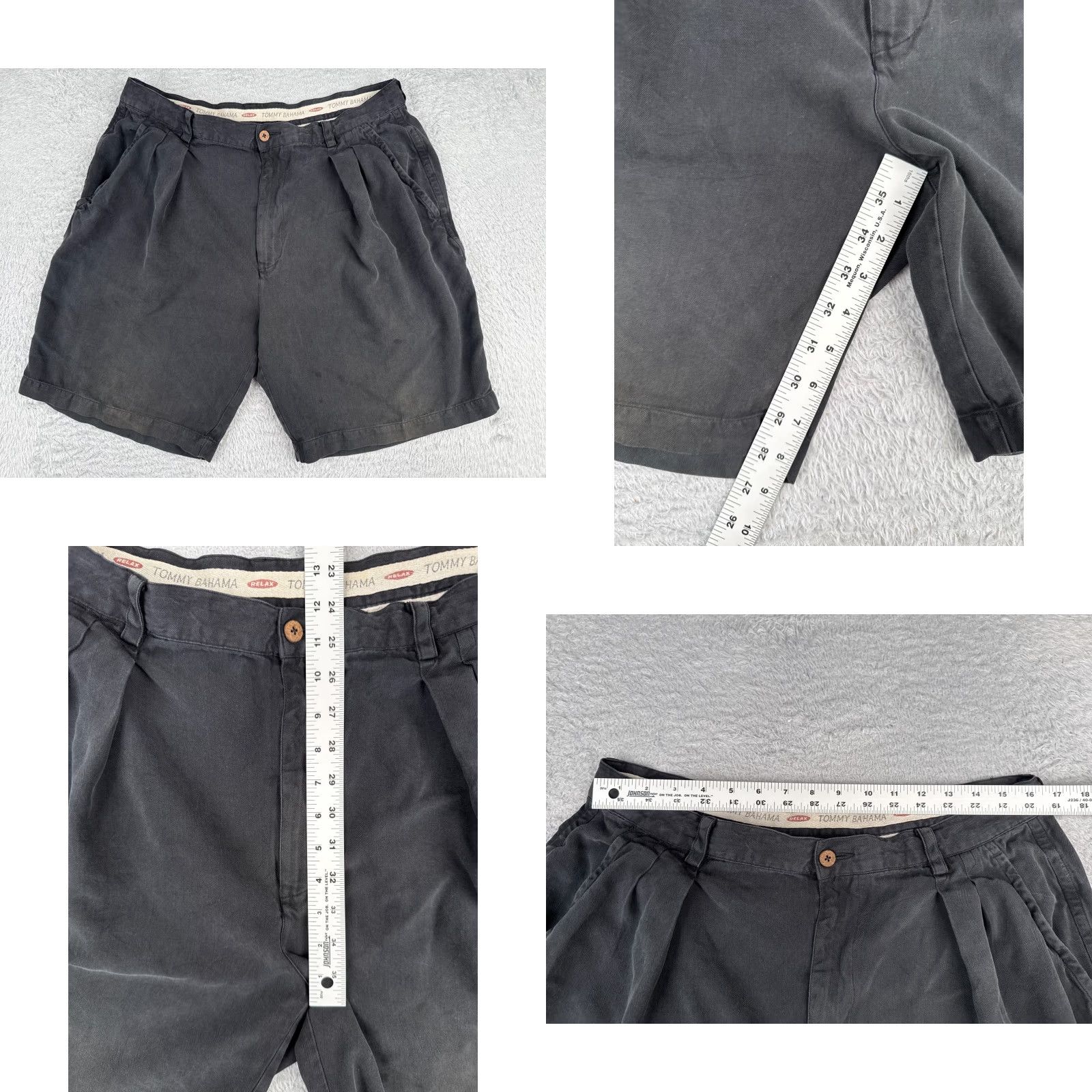 Tommy Bahama Tommy Bahama Shorts Men 36 Black Bermuda Pleated 100% Silk Beach Vacation 36x9 Size US 36 / EU 52 - 8 Thumbnail