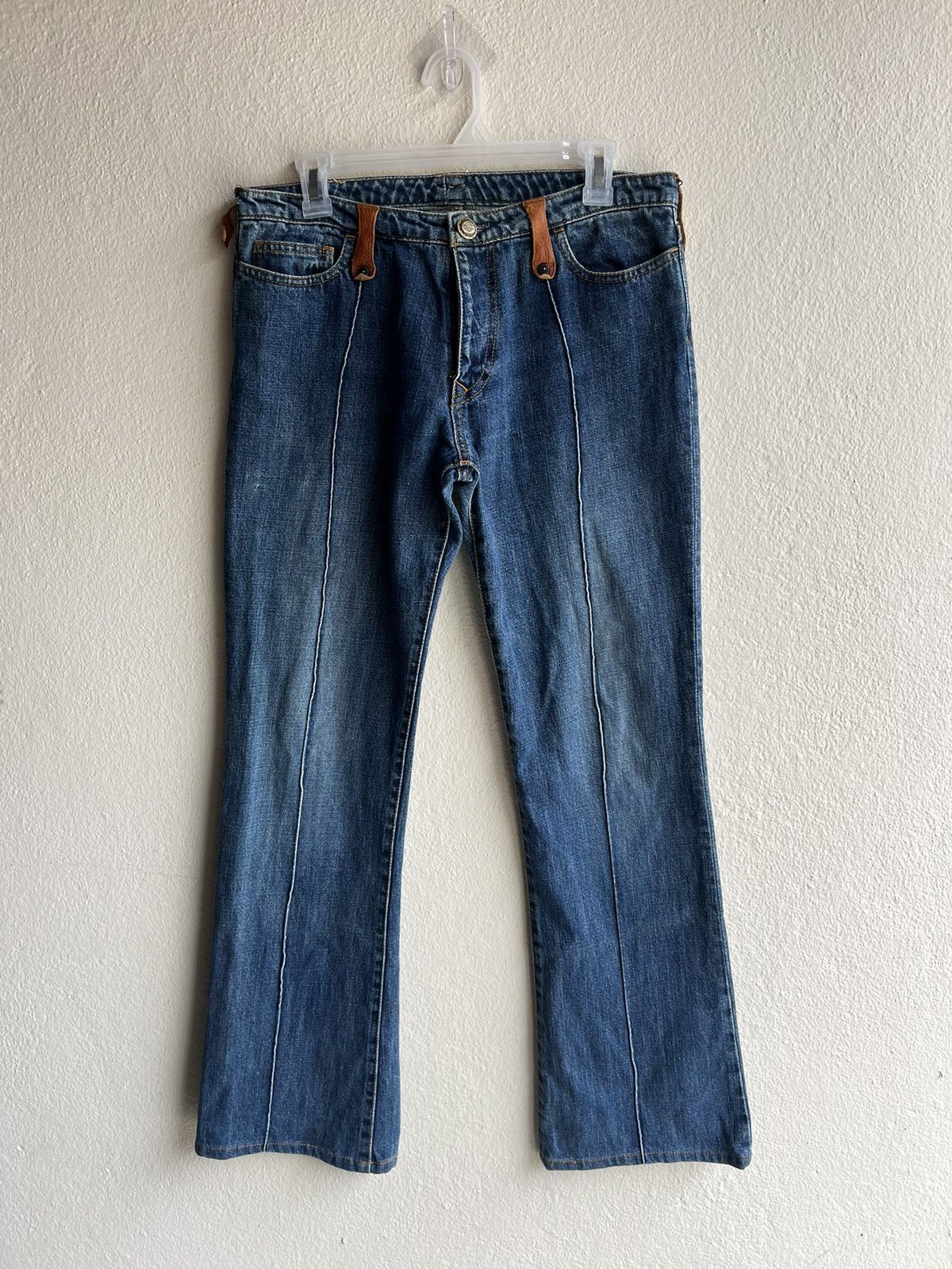 Japanese Brand Obelisk Japan Faded Denim Bootcut Jeans Size 32" / US 10 / IT 46 - 22 Thumbnail