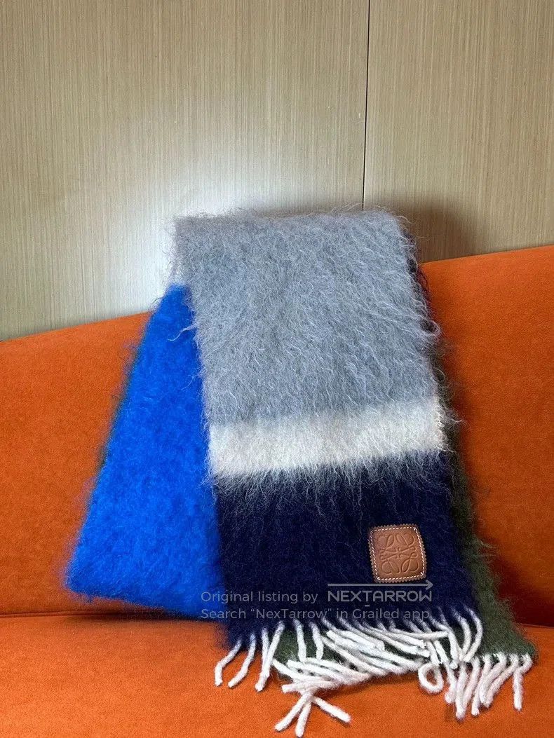 Loewe Loewe Blue White Black Scarf. Size ONE SIZE - 1 Thumbnail