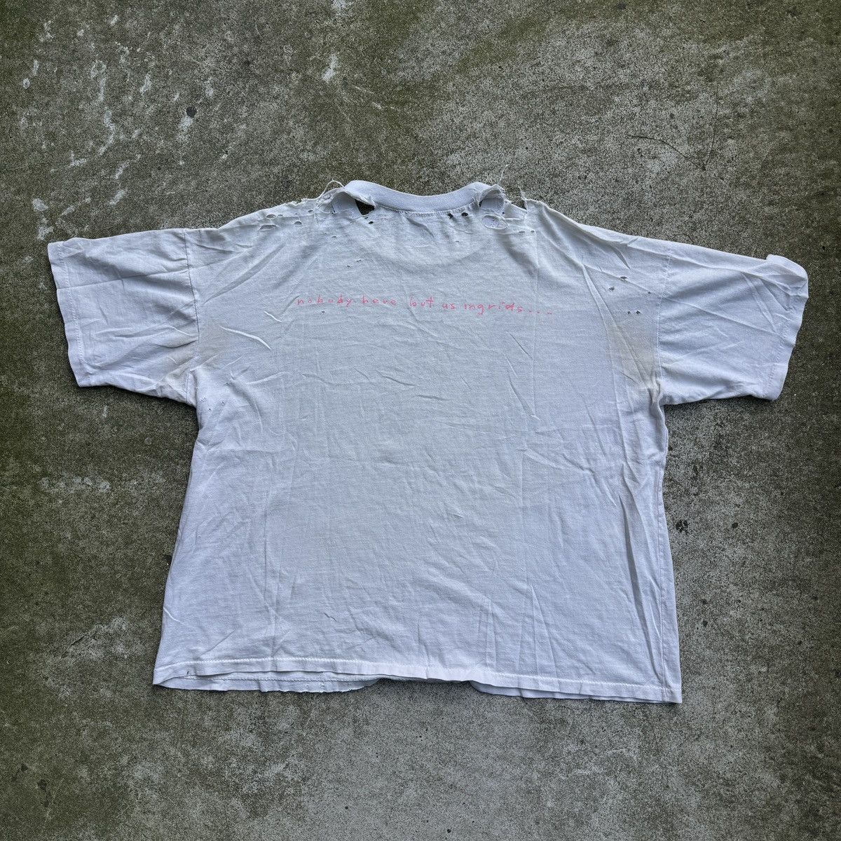 Band Tees Jane Siberry Thrashed Faded Distressed Shirt ERD Grunge Size US XXL / EU 58 / 5 - 2 Thumbnail