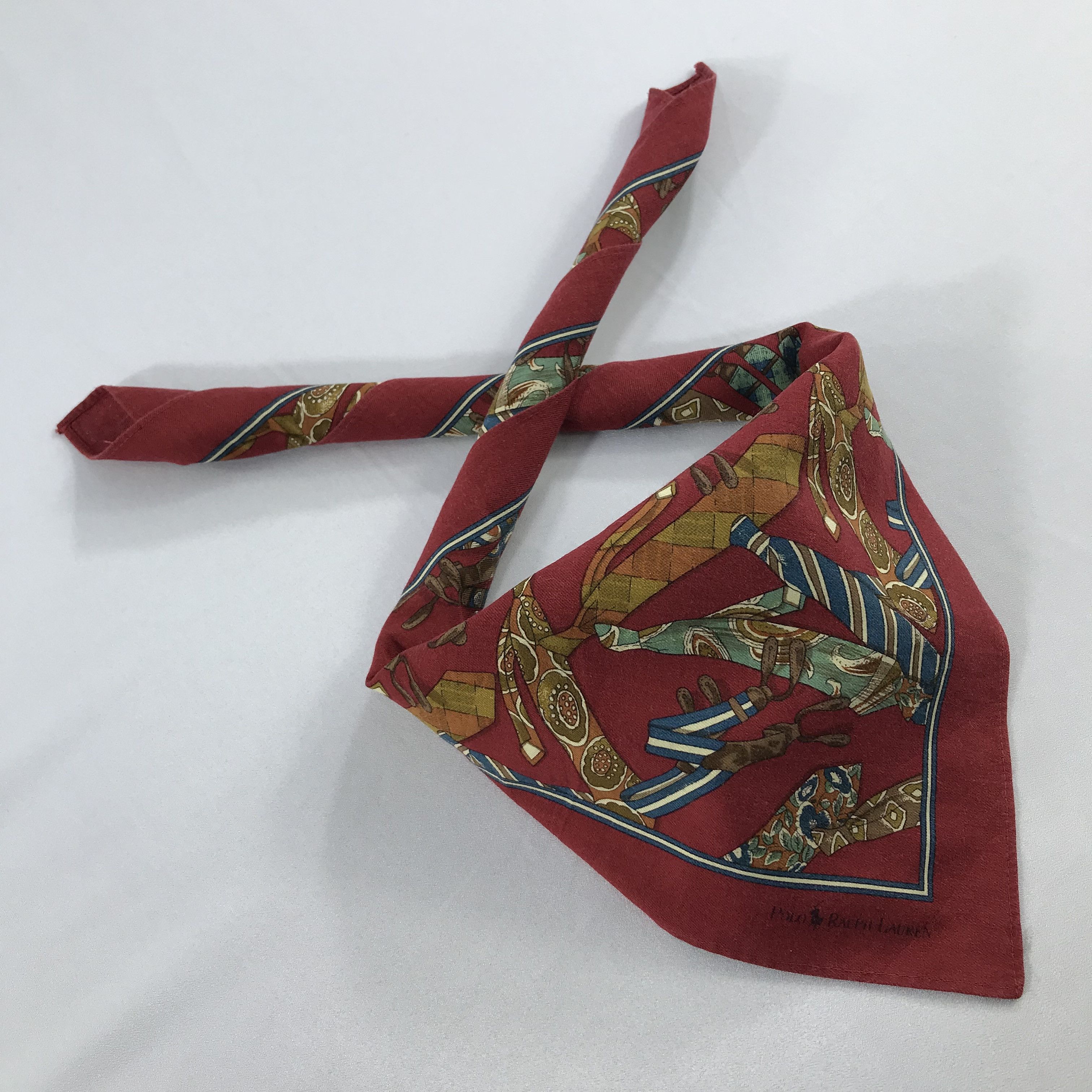 Polo Ralph Lauren × Vintage Polo Ralph Lauren Bandana / Handkerchief /Neckerchief -S2206 Size ONE SIZE - 4 Thumbnail