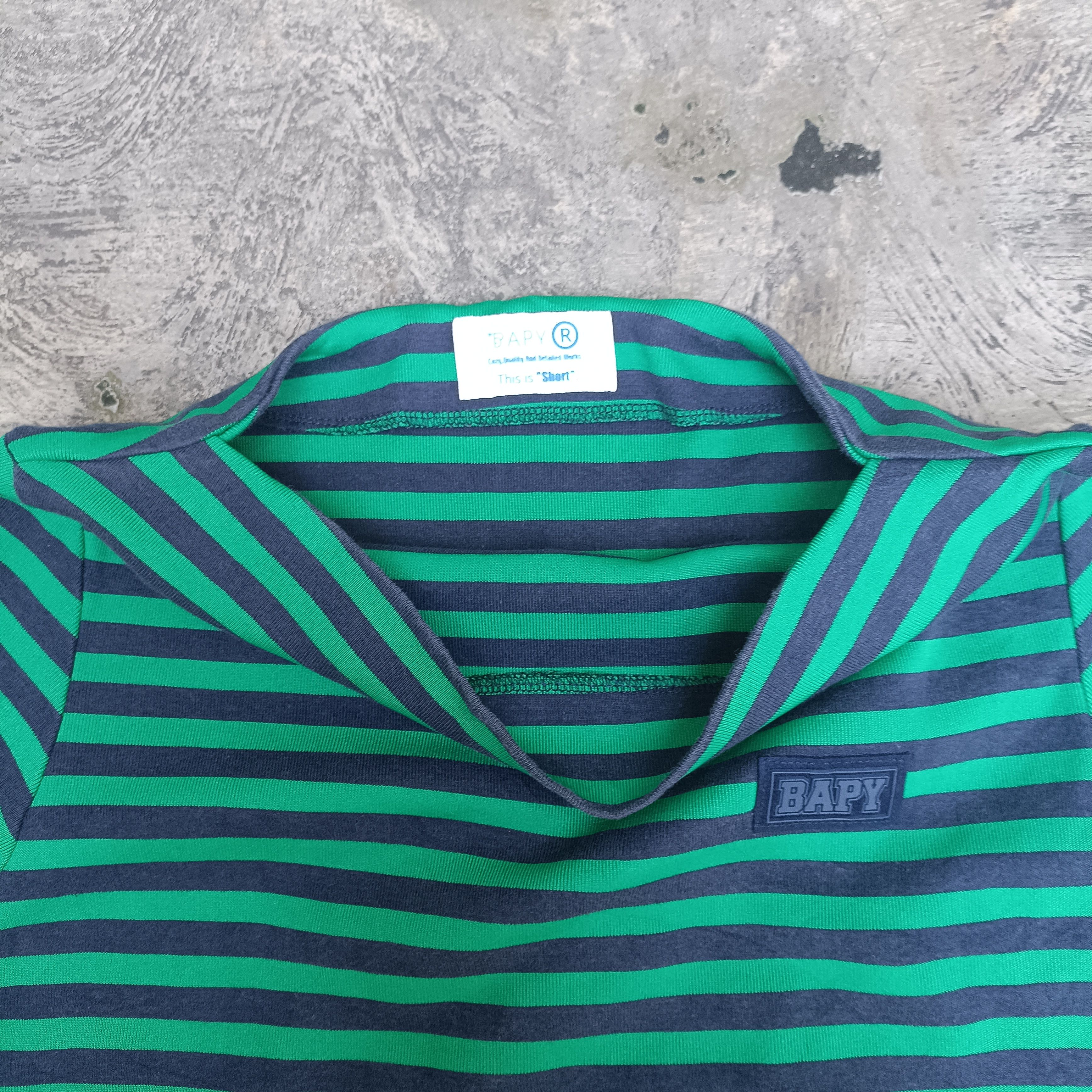 Bape Bapy By Bathing Ape Stripe Green Ls Tee Size M / US 6-8 / IT 42-44 - 4 Thumbnail