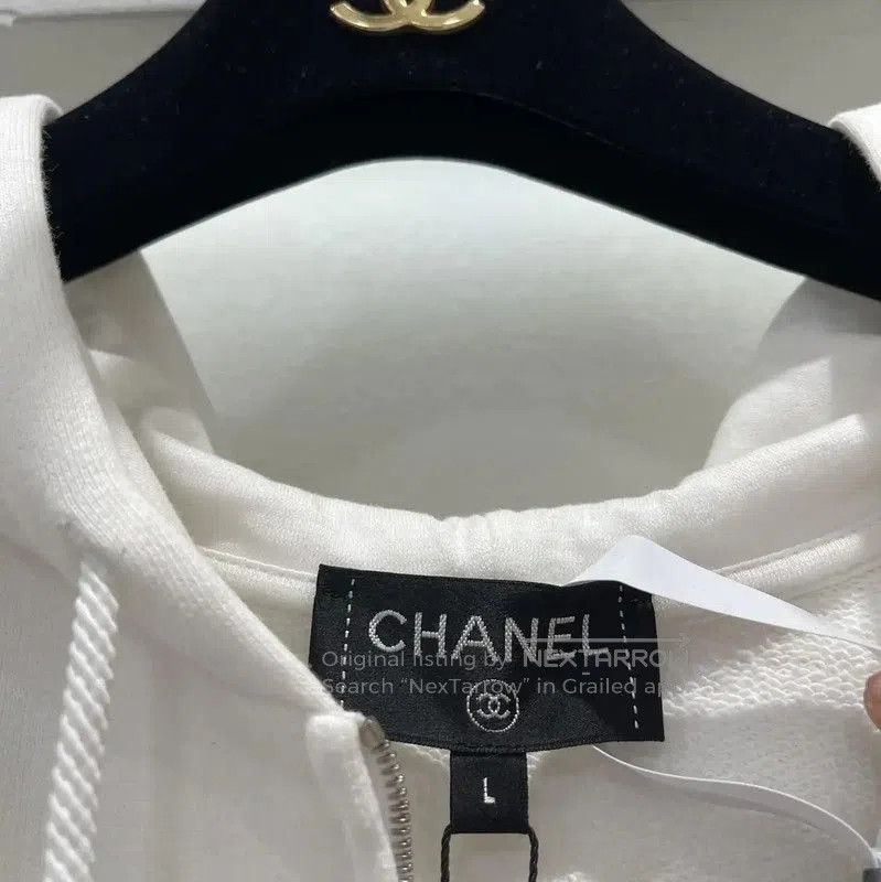 Chanel Chanel Women's White Hooded Jacket L Size . Size L / US 10 / IT 46 - 6 Thumbnail