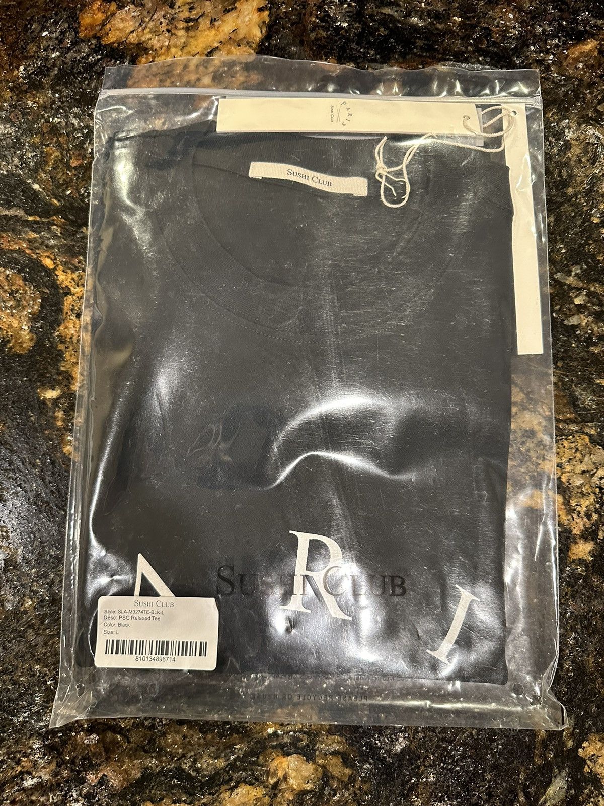 Japanese Brand Paris Sushi Club Matsuhisa Nobu Stampd Black T-Shirt Size US L / EU 52-54 / 3 - 9 Thumbnail