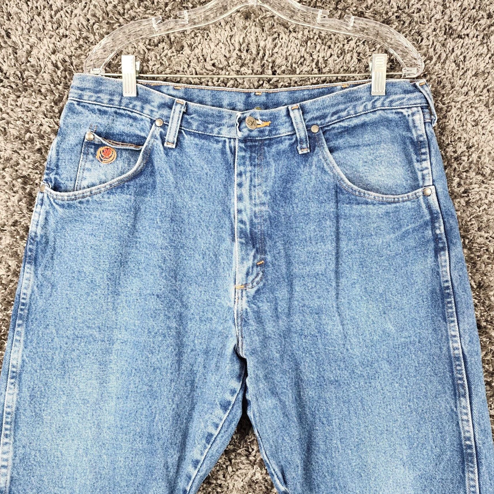 Vintage Twenty X Mens Relaxed Straight Leg Blue Jeans Size 36x30 Size US 36 / EU 52 - 2 Thumbnail