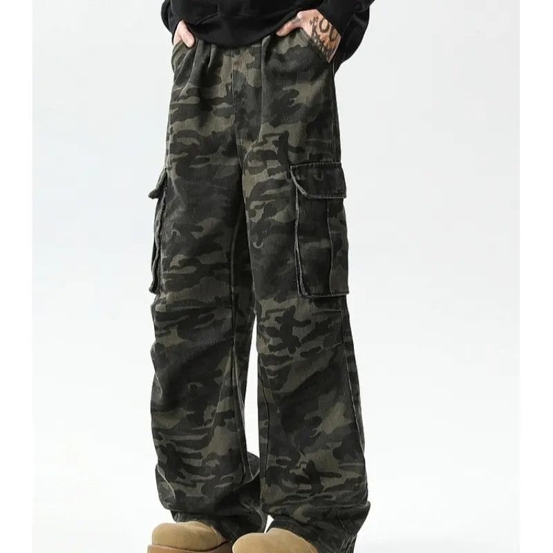 Japanese Brand Retro loose camouflage micro flared jeans Size US 32 / EU 48 - 4 Thumbnail