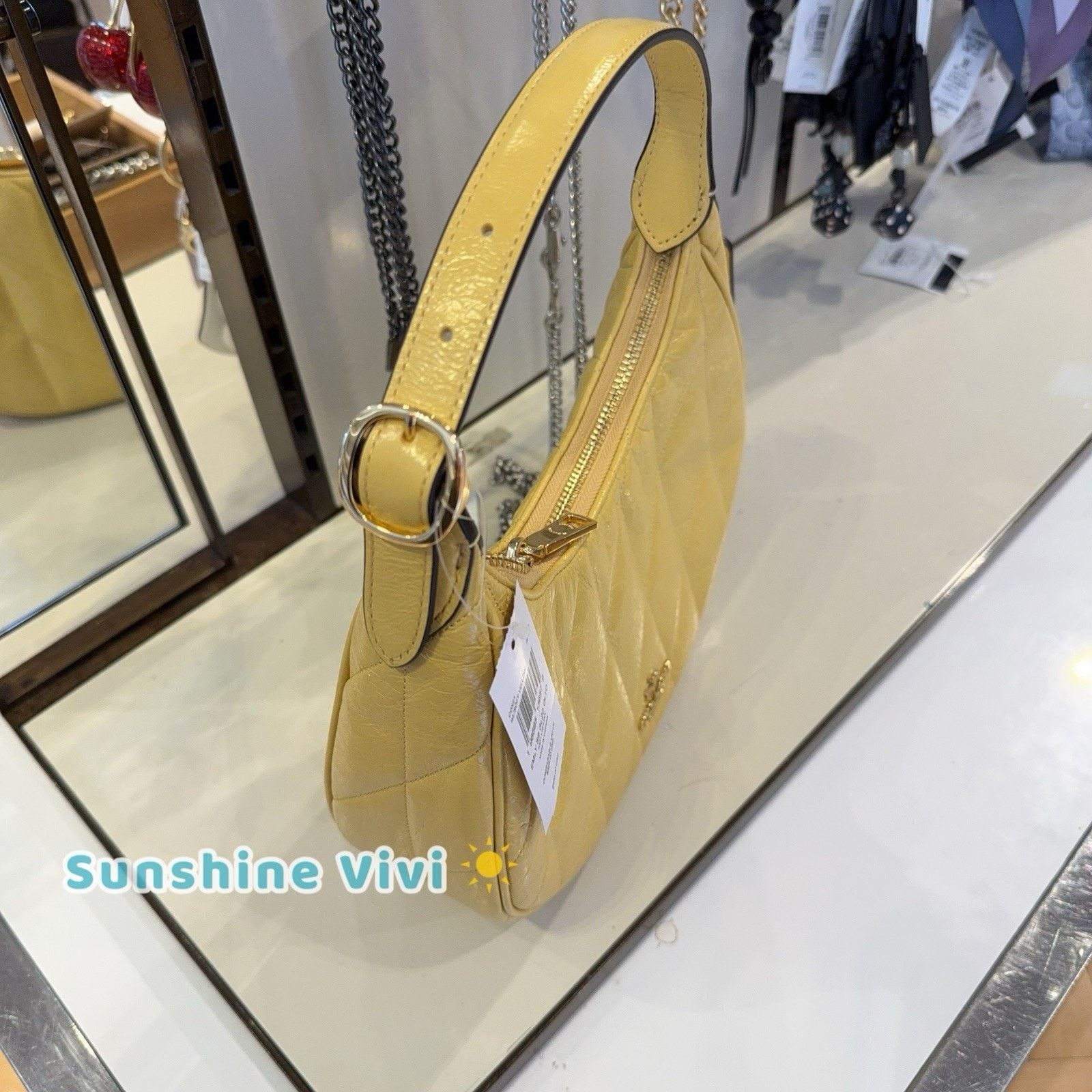 Coach NWT Coach Emily Shoulder Bag Quilting CDX21 leather Yellow Size ONE SIZE - 2 Thumbnail
